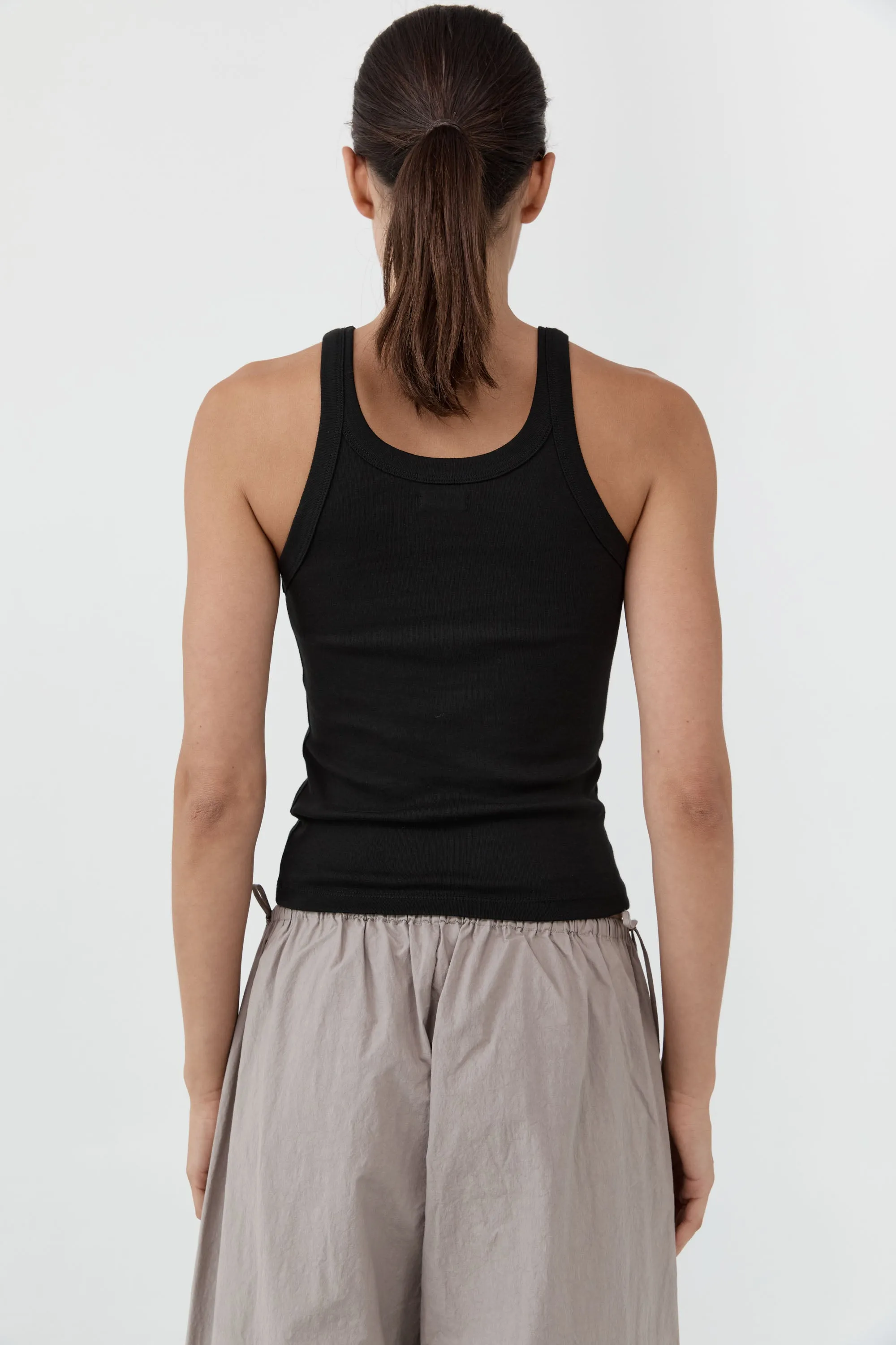 Organic Cotton Racer Singlet - Jet Black sold by St. Agni product image thumbnail 5