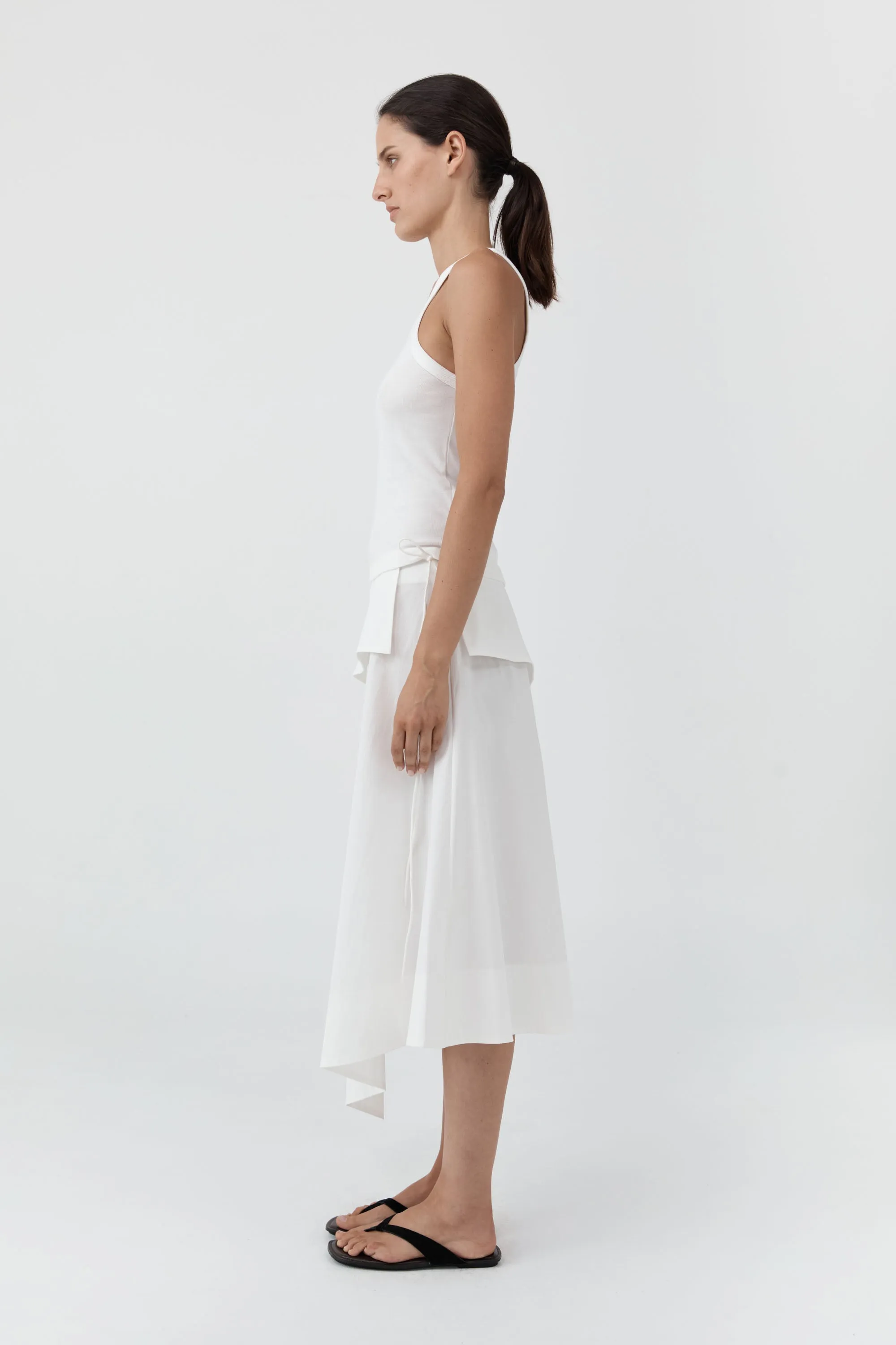 Organic Cotton Racer Singlet - White sold by St. Agni product image thumbnail 3