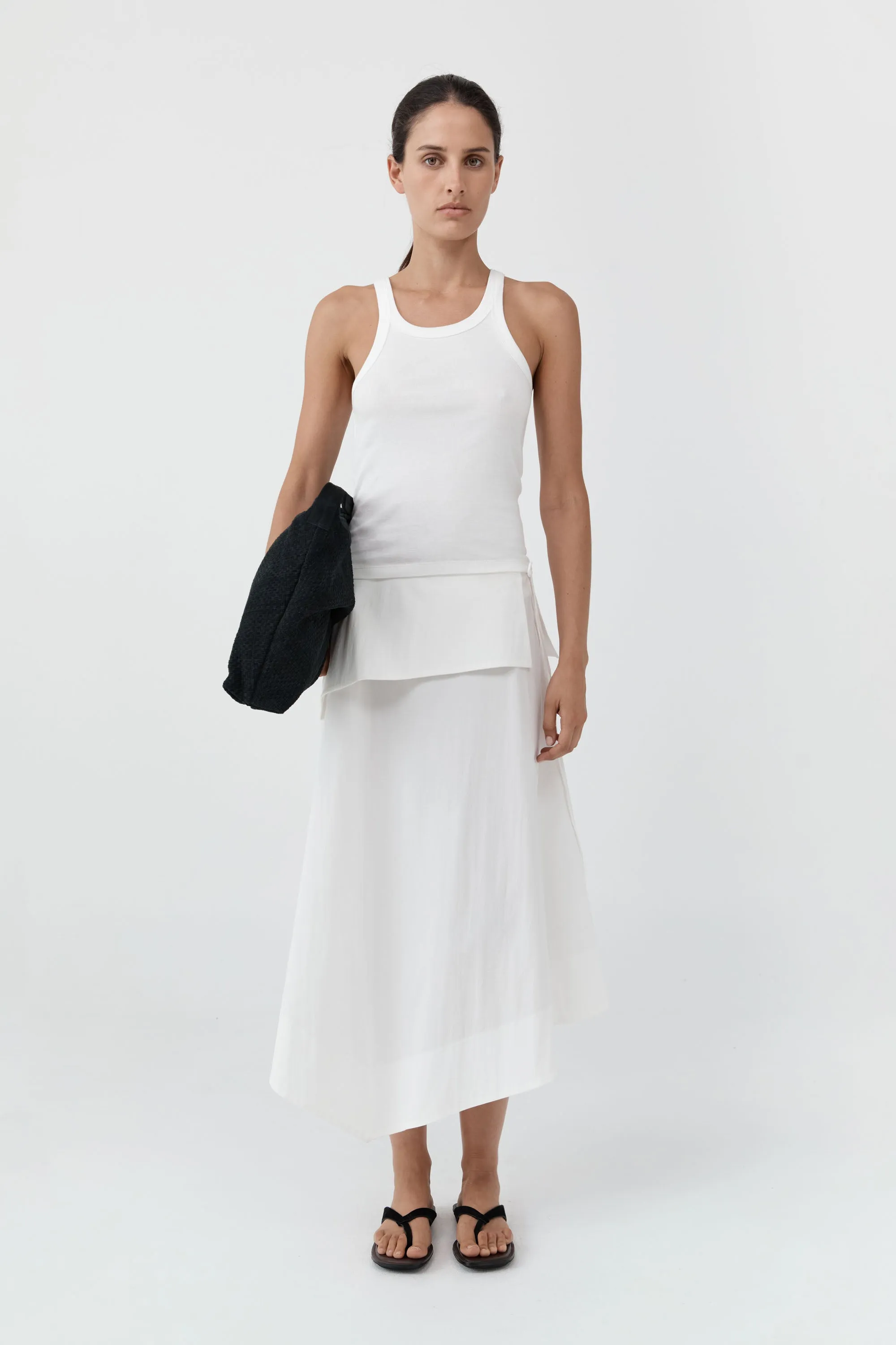 Organic Cotton Racer Singlet - White sold by St. Agni product image thumbnail 2