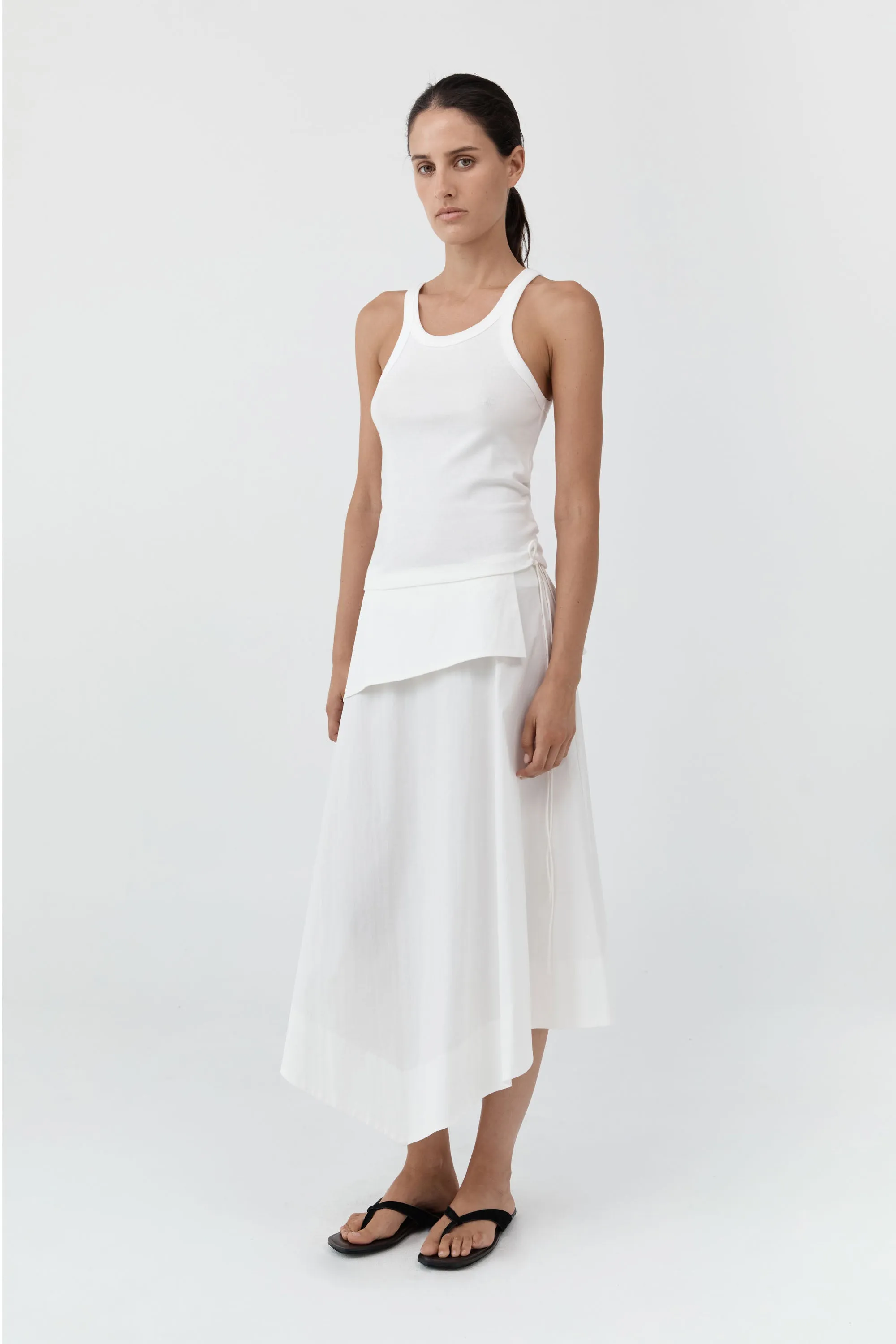 Organic Cotton Racer Singlet - White sold by St. Agni product image thumbnail 5