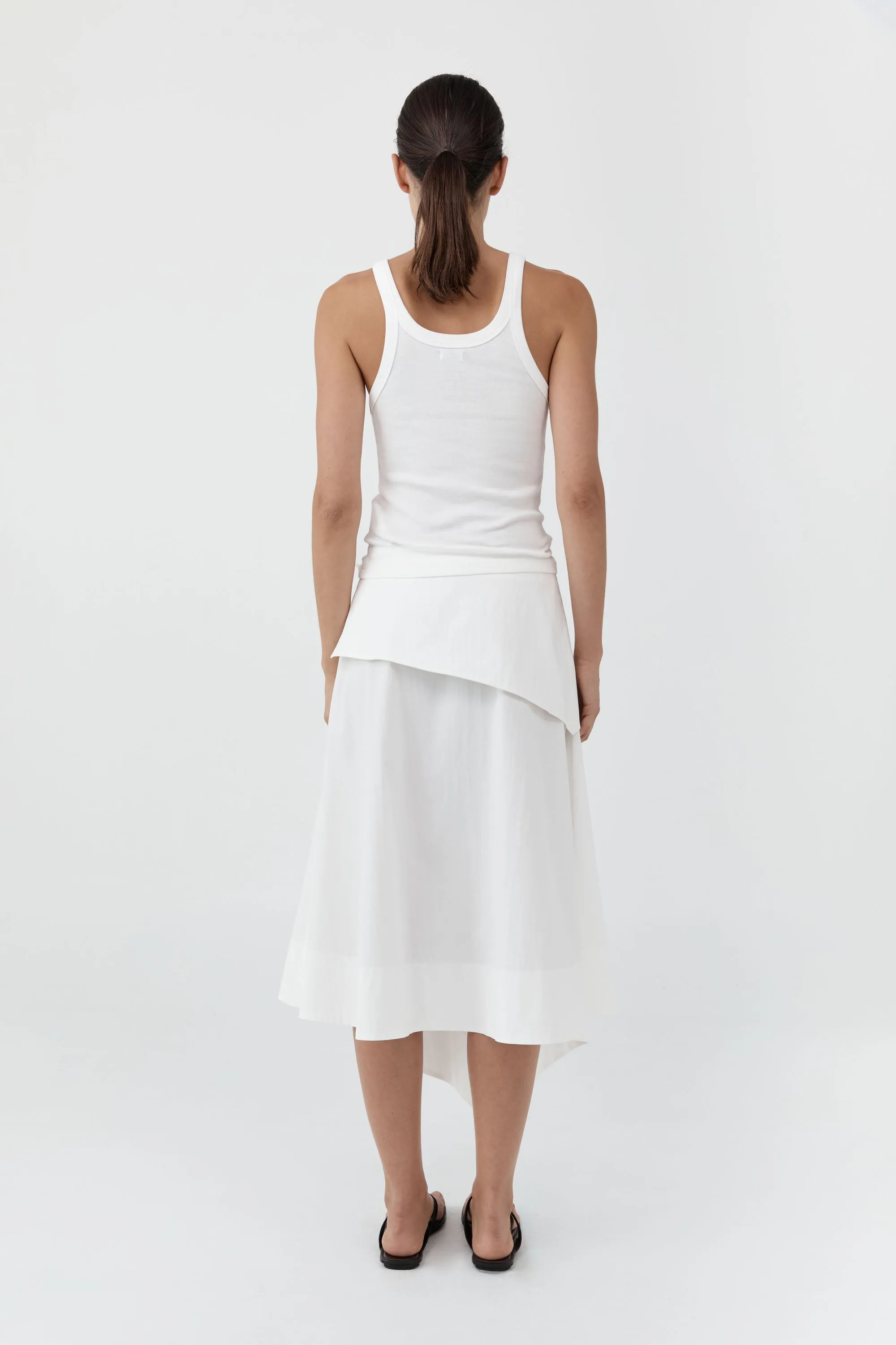 Organic Cotton Racer Singlet - White sold by St. Agni product image thumbnail 4
