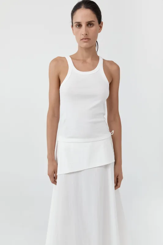 Organic Cotton Racer Singlet - White made by St. Agni