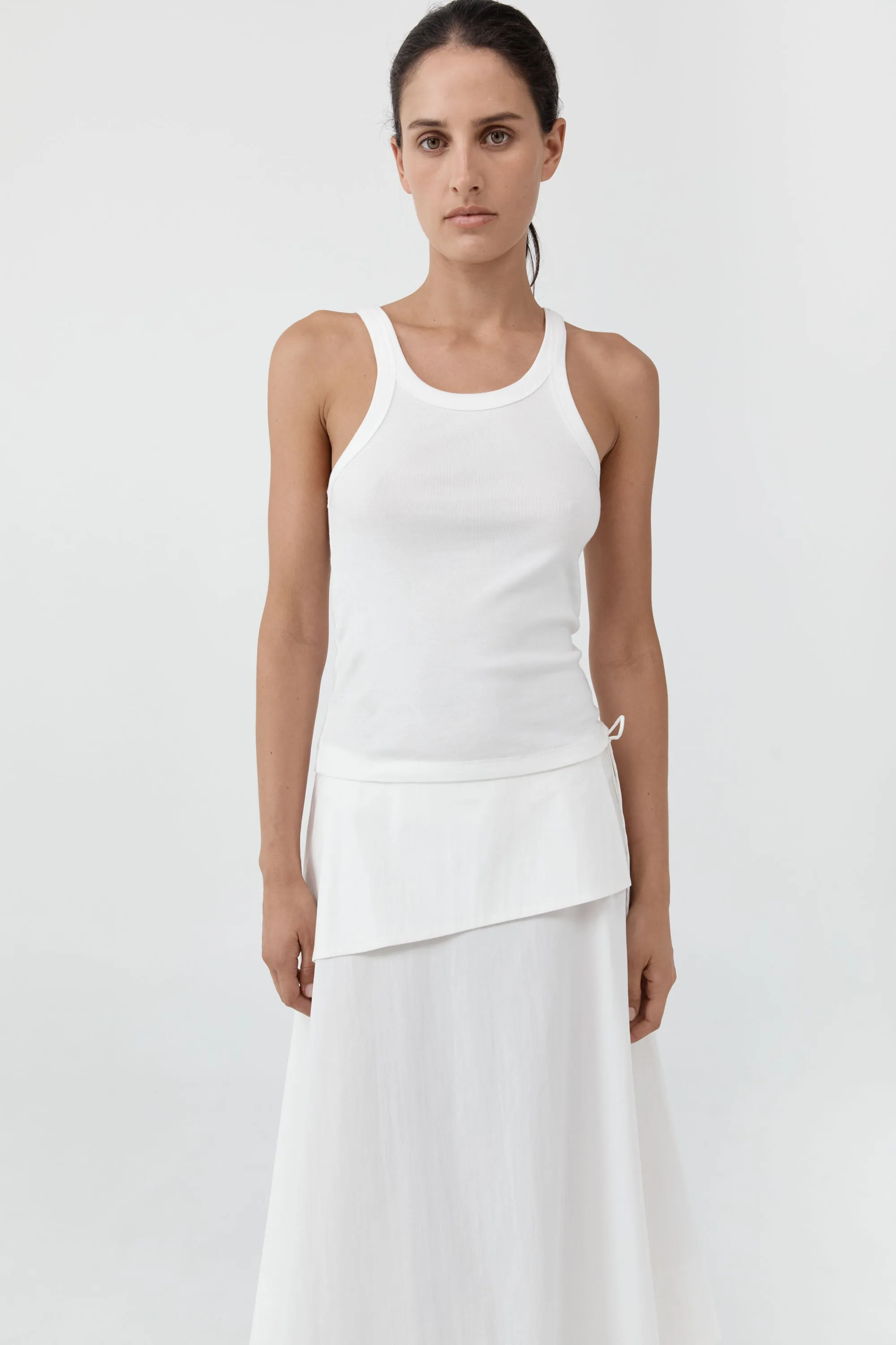 Organic Cotton Racer Singlet - White sold by St. Agni