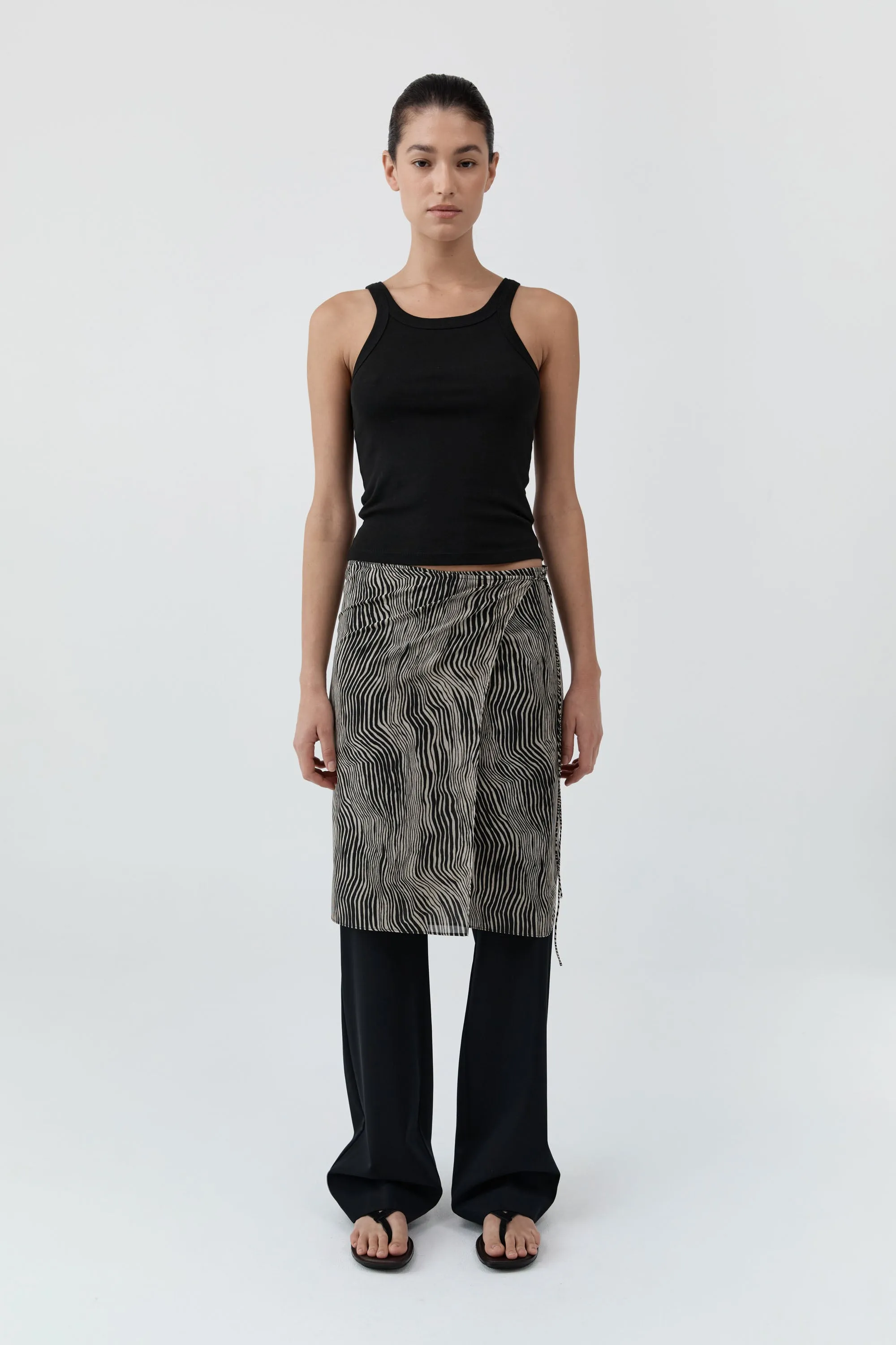 Savannah Silk Wrap Skirt - Sand sold by St. Agni