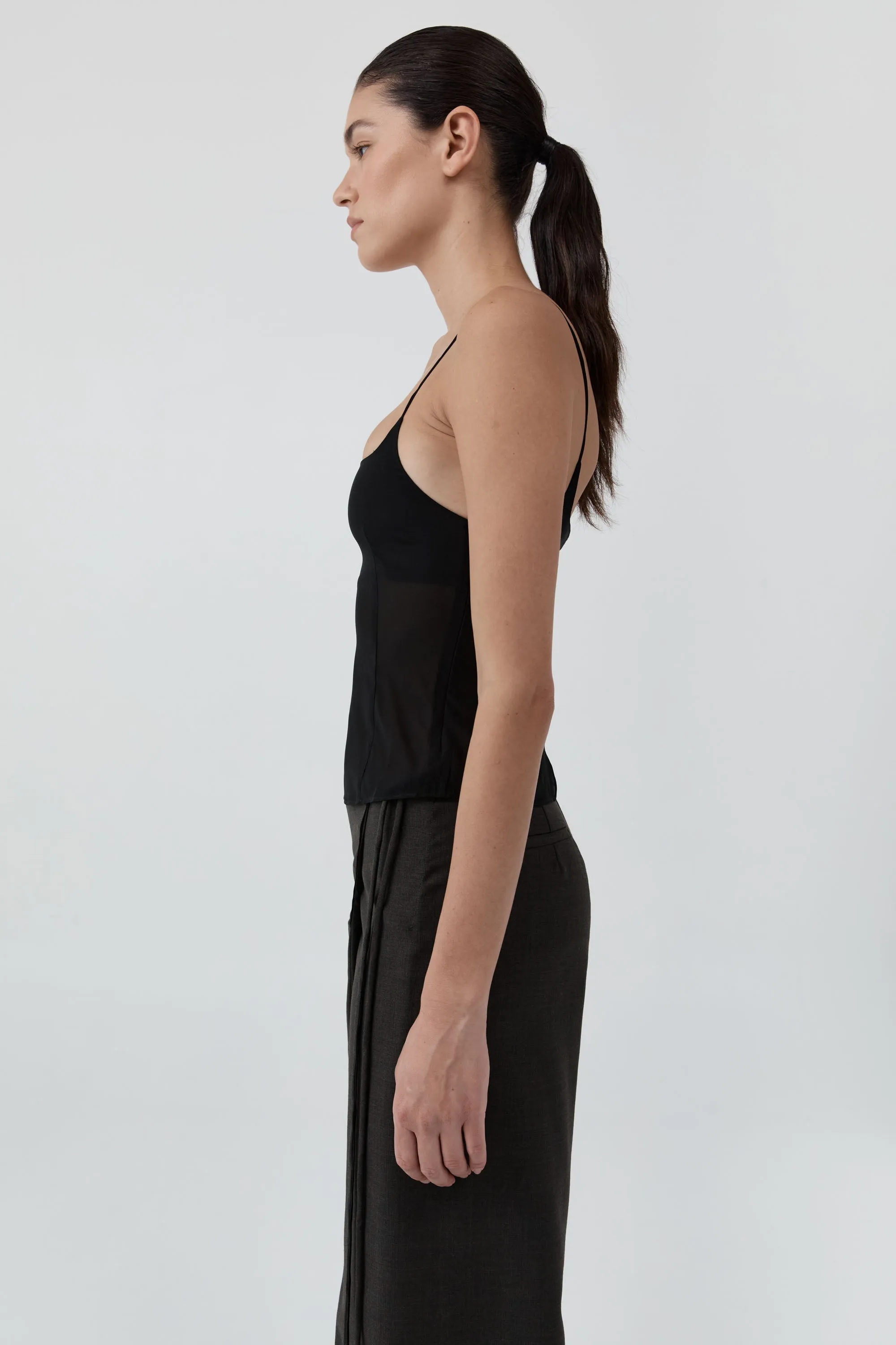 Stretch Silk Cami - Black sold by St. Agni product image thumbnail 4