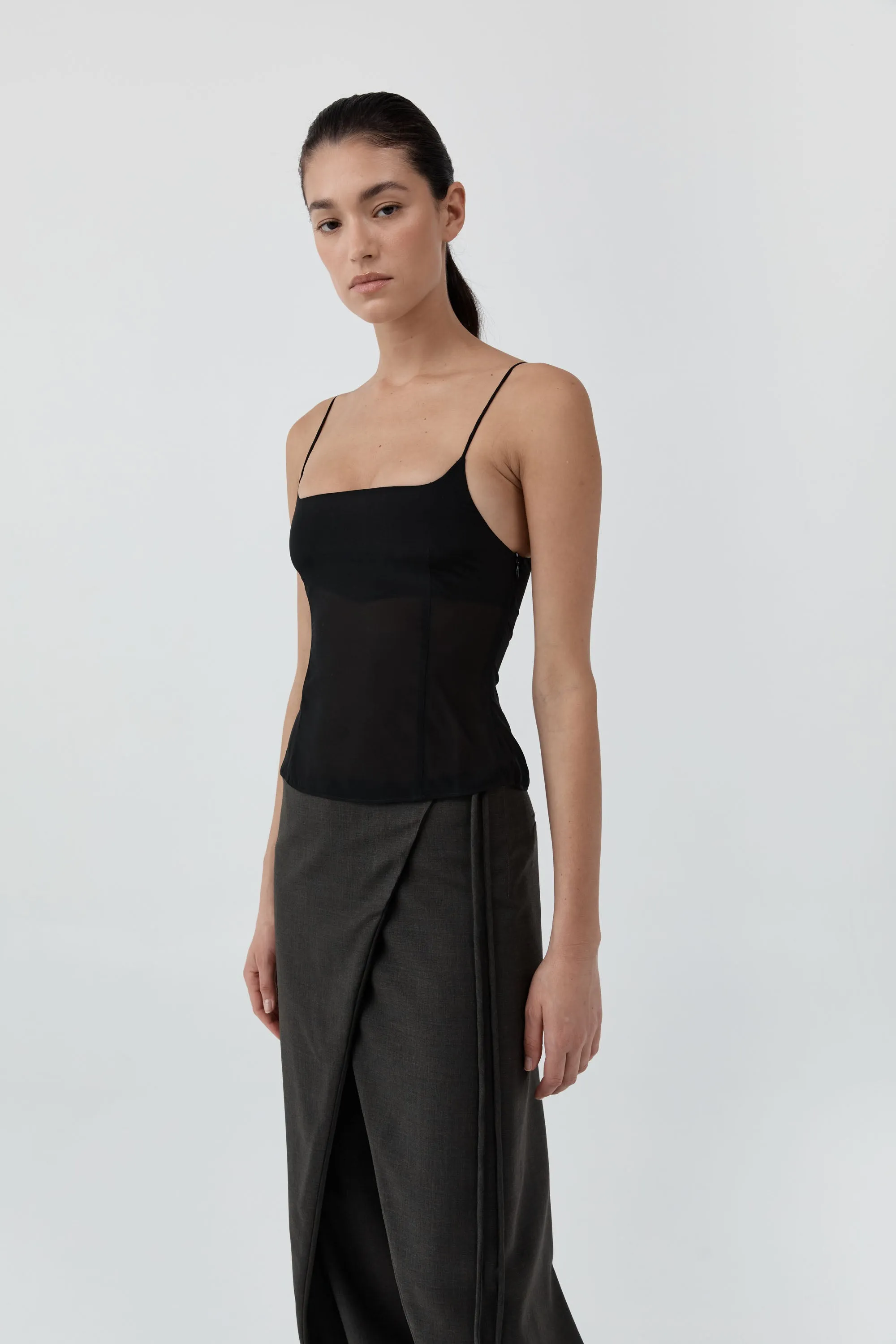 Stretch Silk Cami - Black sold by St. Agni product image thumbnail 2
