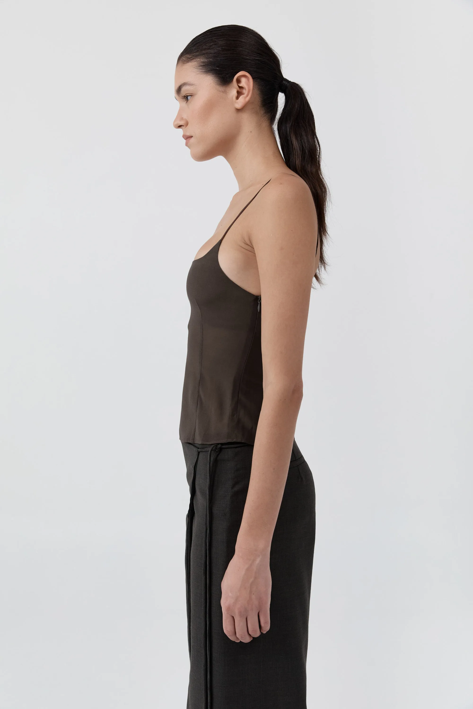 Stretch Silk Cami - Cedar sold by St. Agni product image thumbnail 3