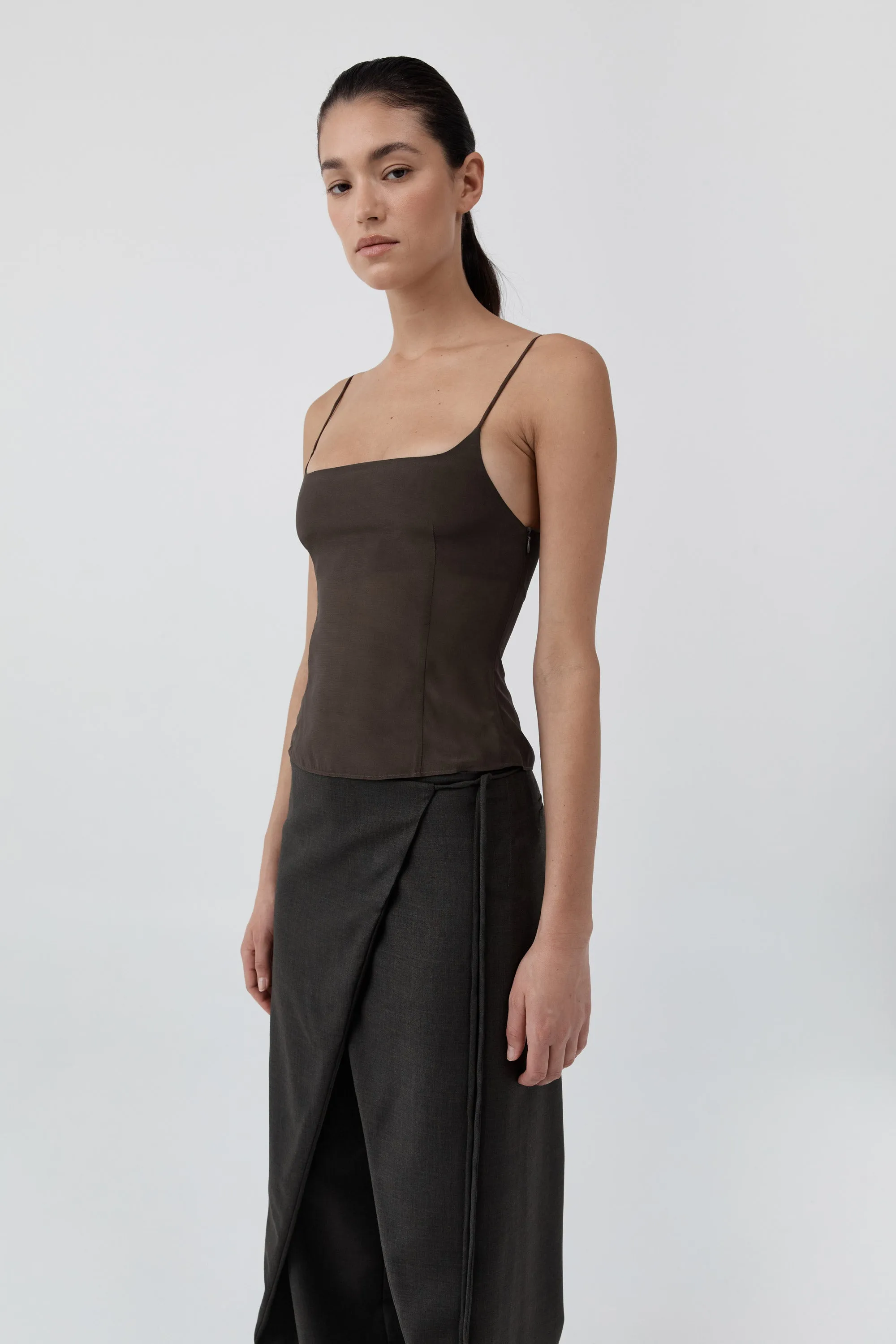Stretch Silk Cami - Cedar sold by St. Agni product image thumbnail 2