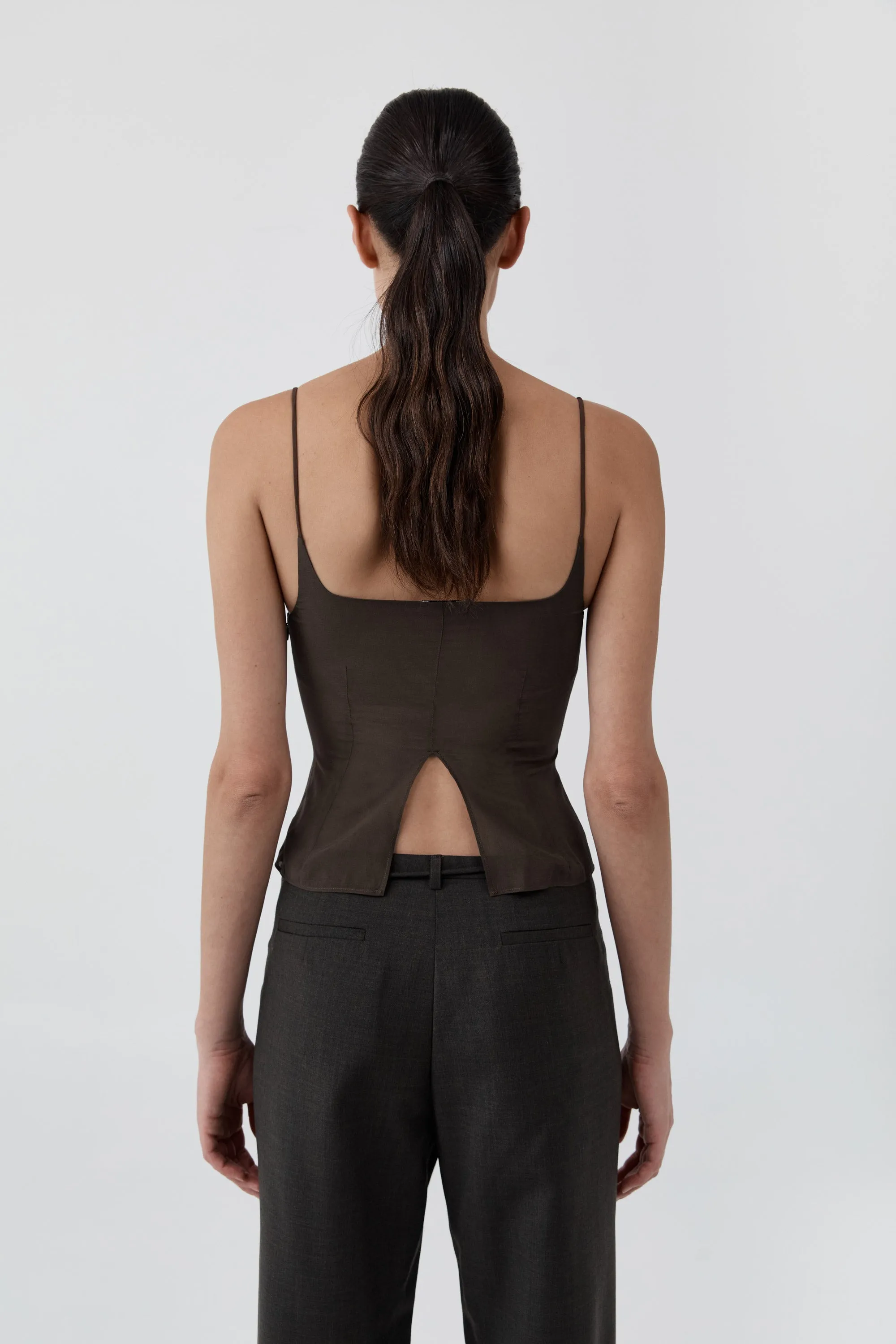 Stretch Silk Cami - Cedar sold by St. Agni product image thumbnail 4