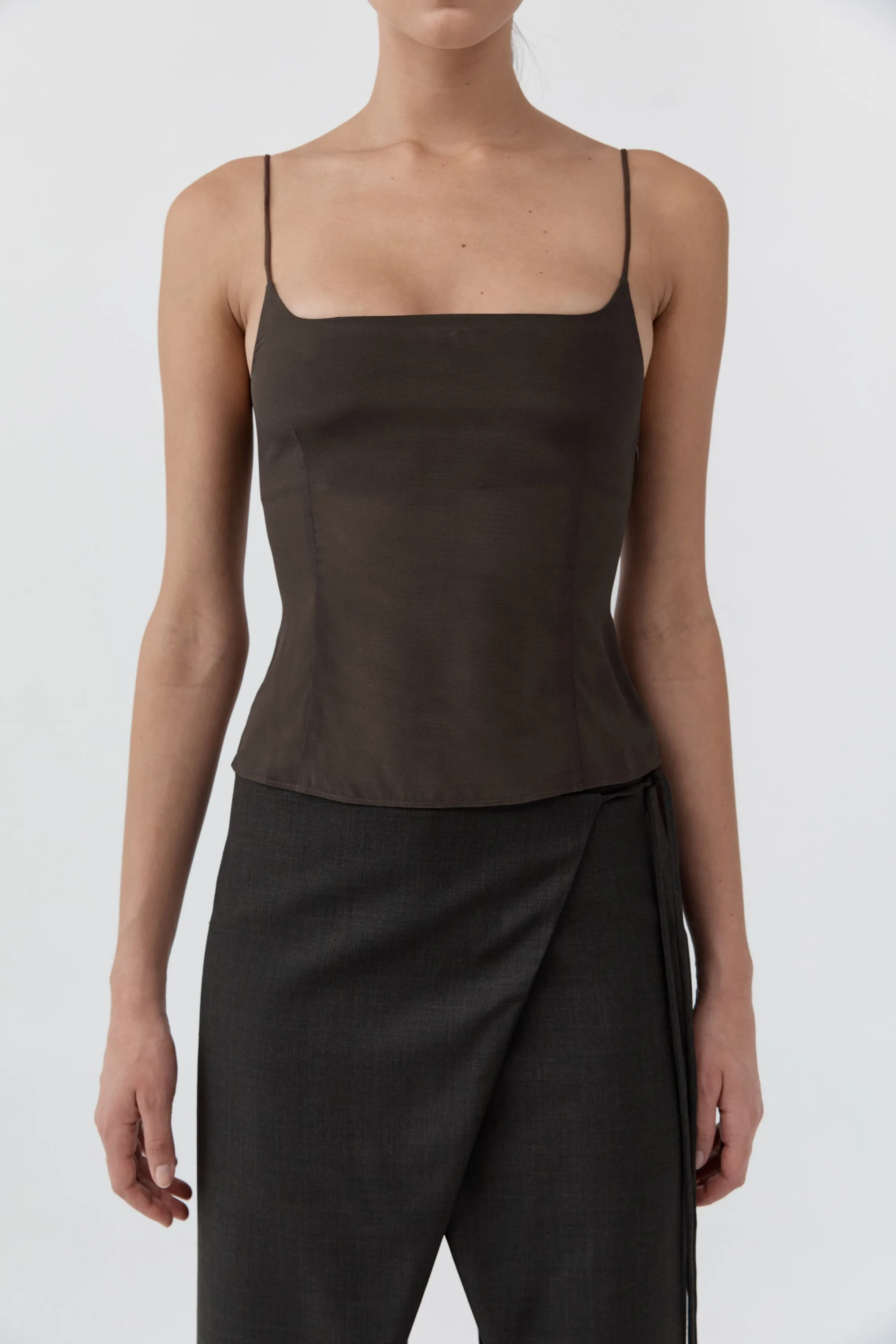 Stretch Silk Cami - Cedar sold by St. Agni product image thumbnail 5