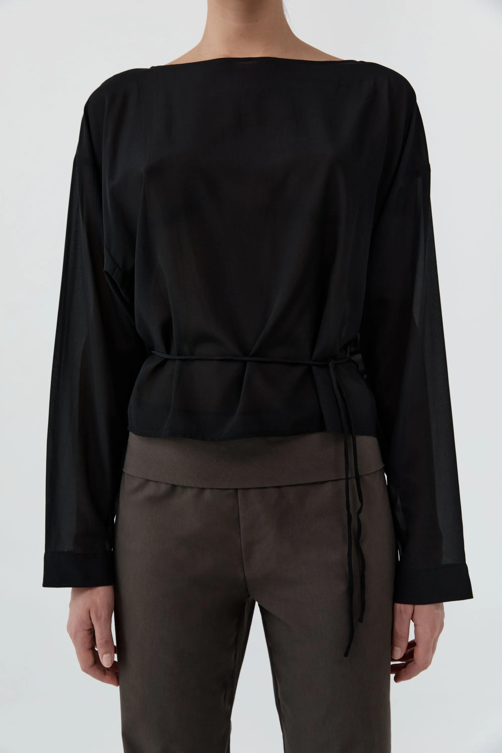Stretch Silk Bateau Top - Black sold by St. Agni product image thumbnail 5