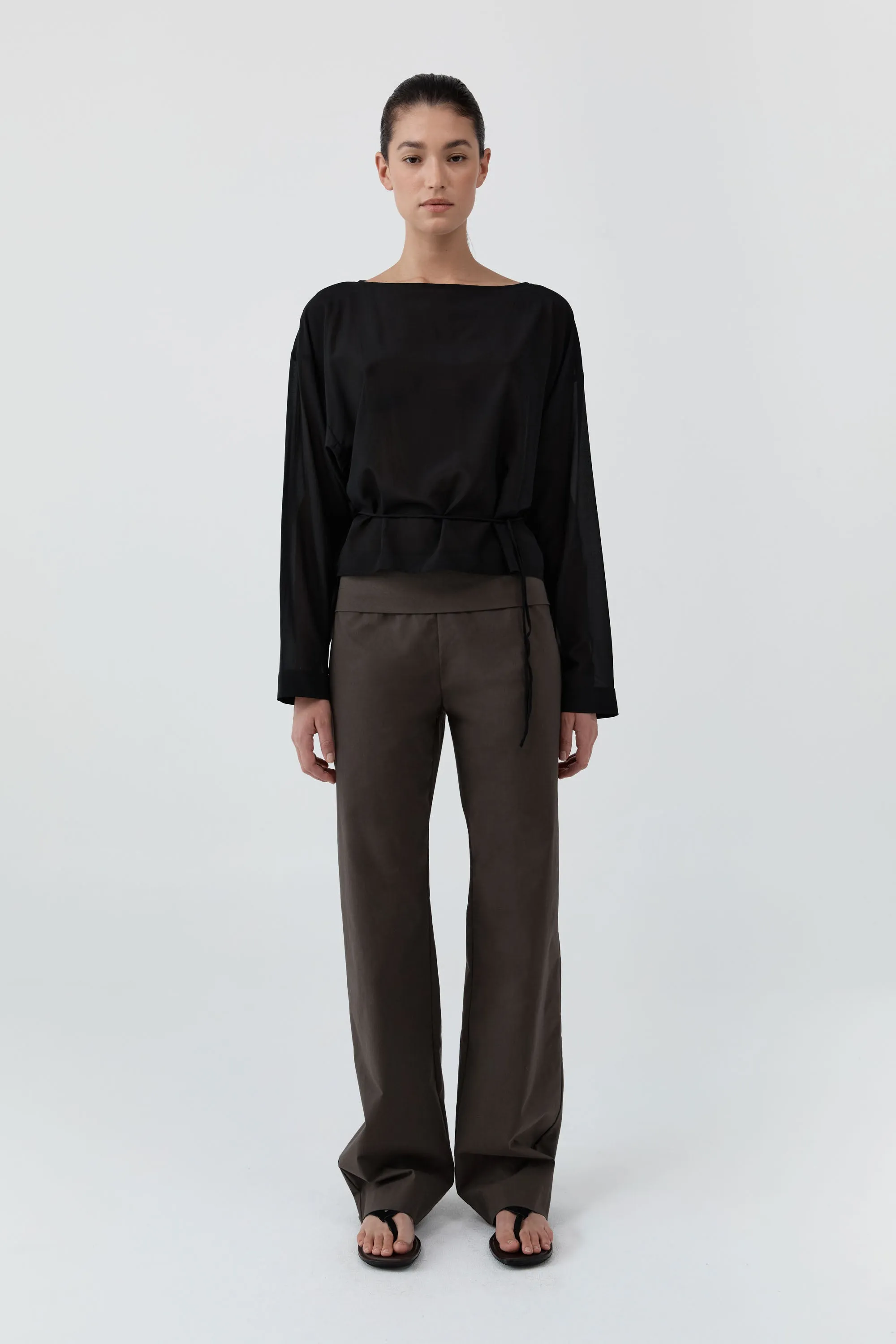 Stretch Silk Bateau Top - Black sold by St. Agni product image thumbnail 3