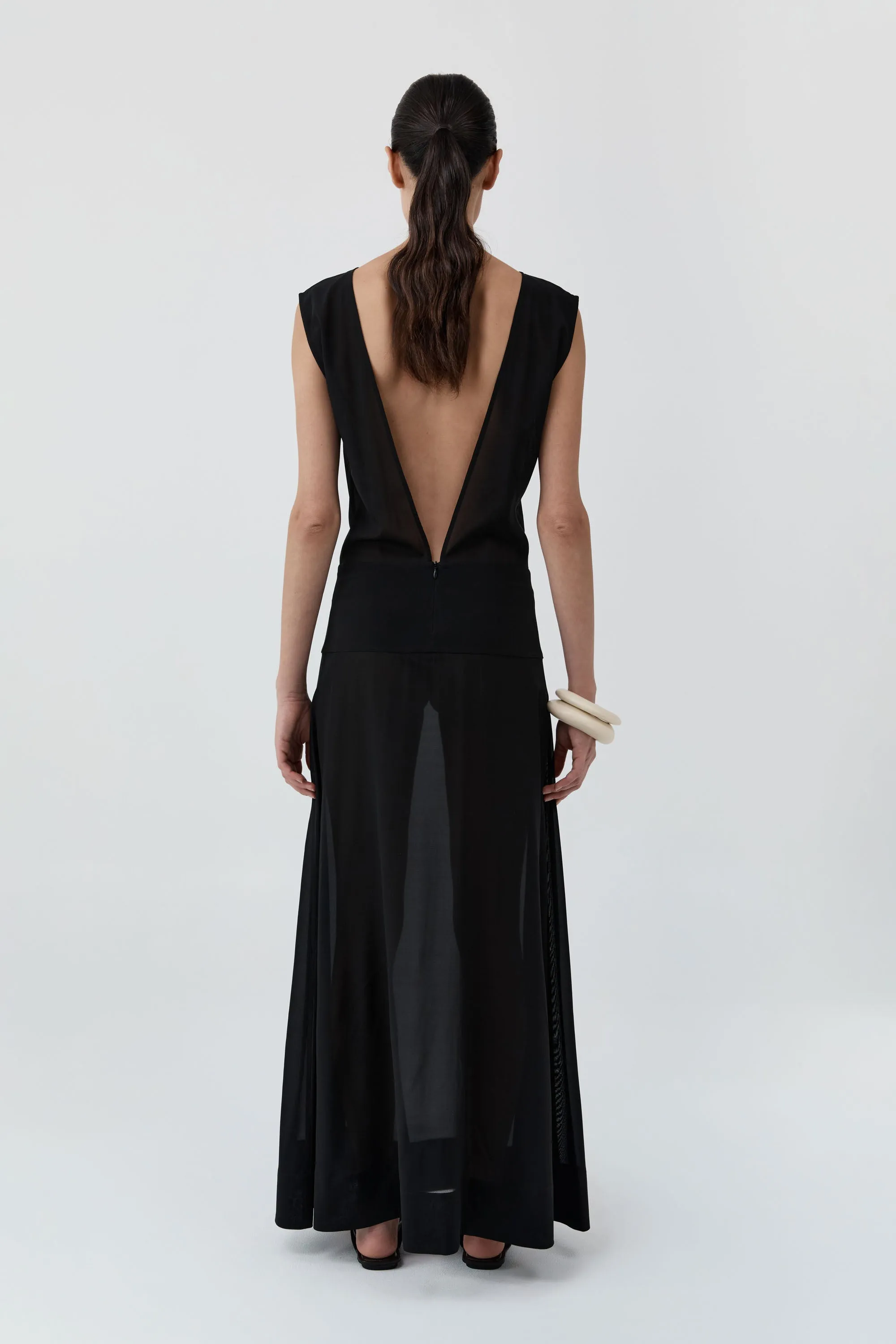Stretch Silk Bateau Dress - Black sold by St. Agni product image thumbnail 2