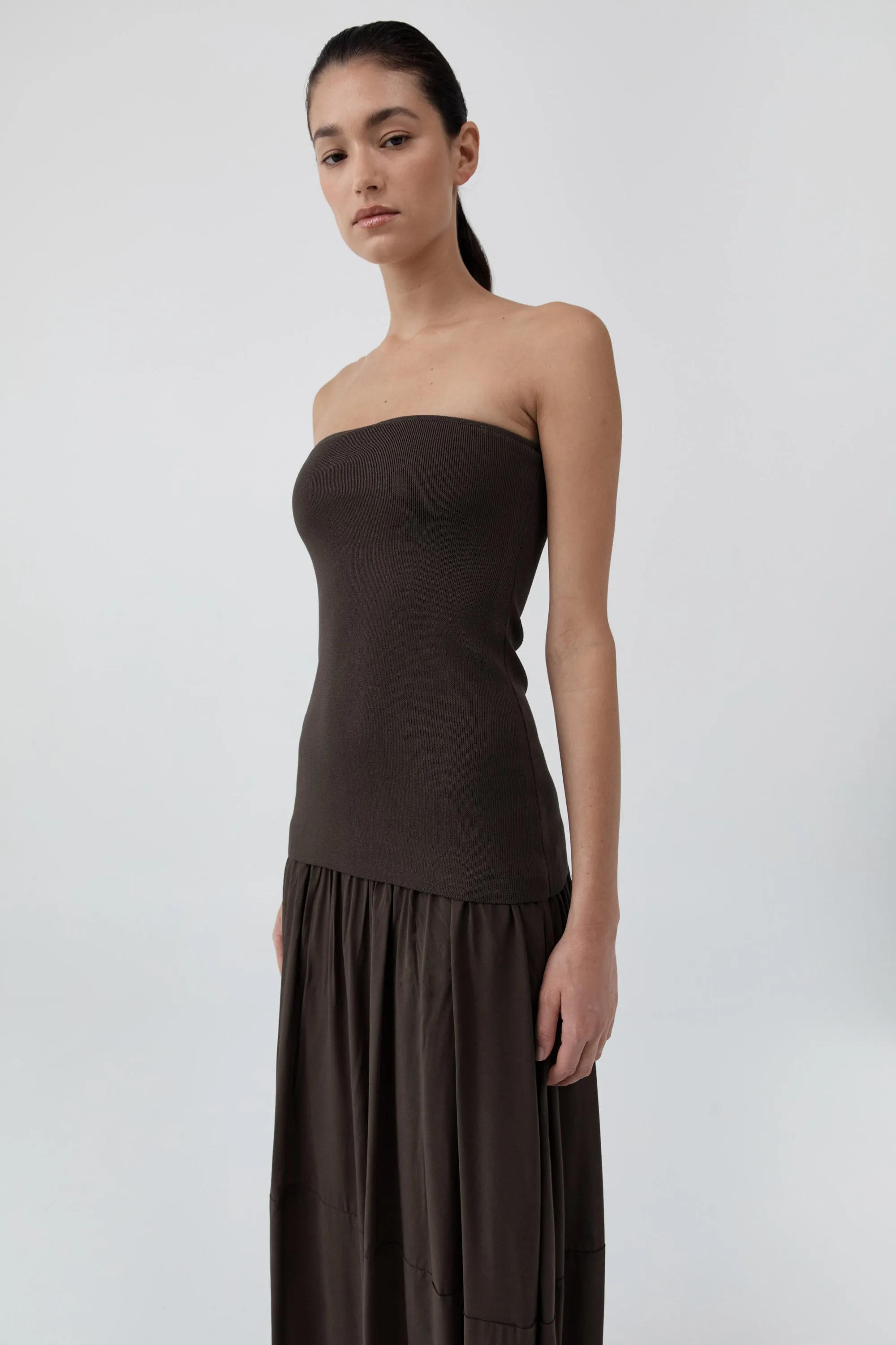 Strapless Balloon Hem Dress - Cedar sold by St. Agni product image thumbnail 2