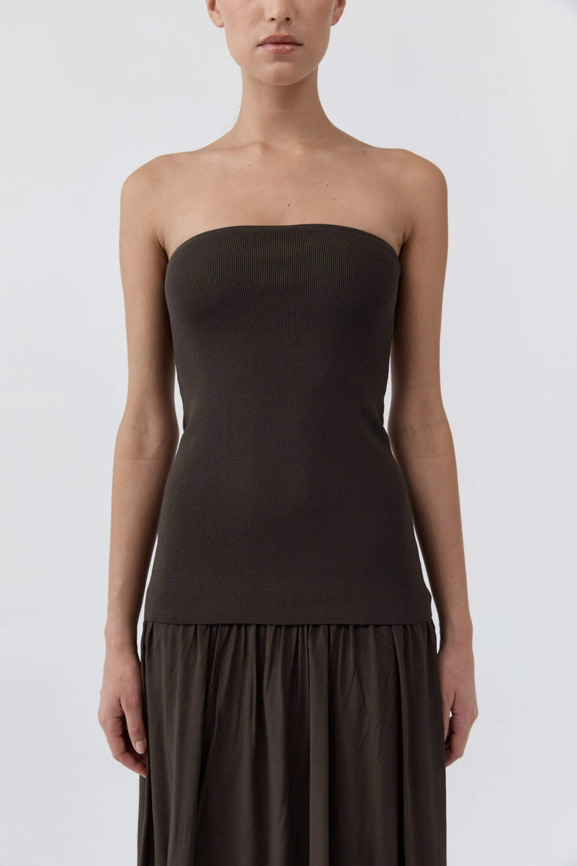 Strapless Balloon Hem Dress - Cedar sold by St. Agni product image thumbnail 5