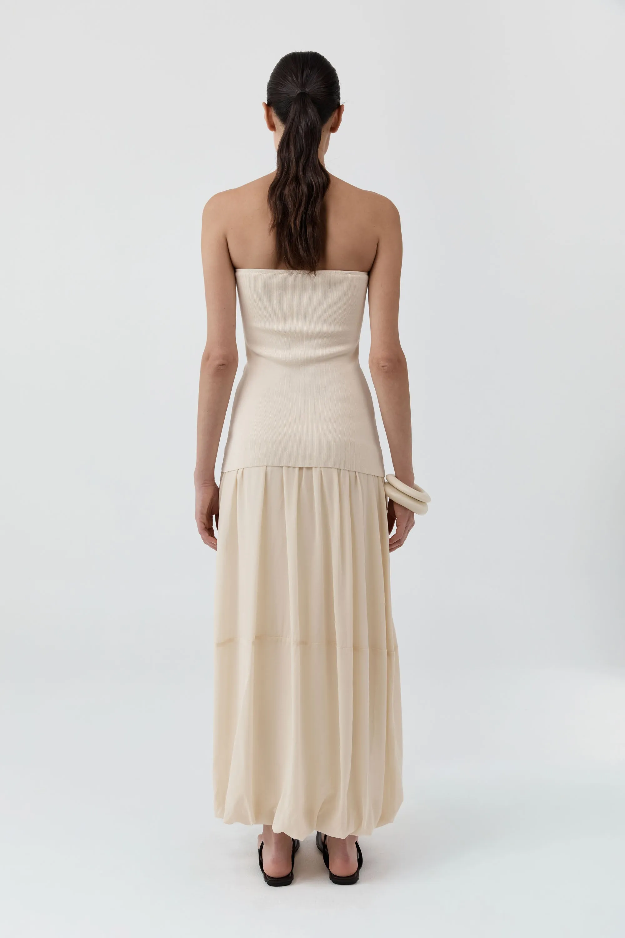 Strapless Balloon Hem Dress - Porcelain sold by St. Agni product image thumbnail 4