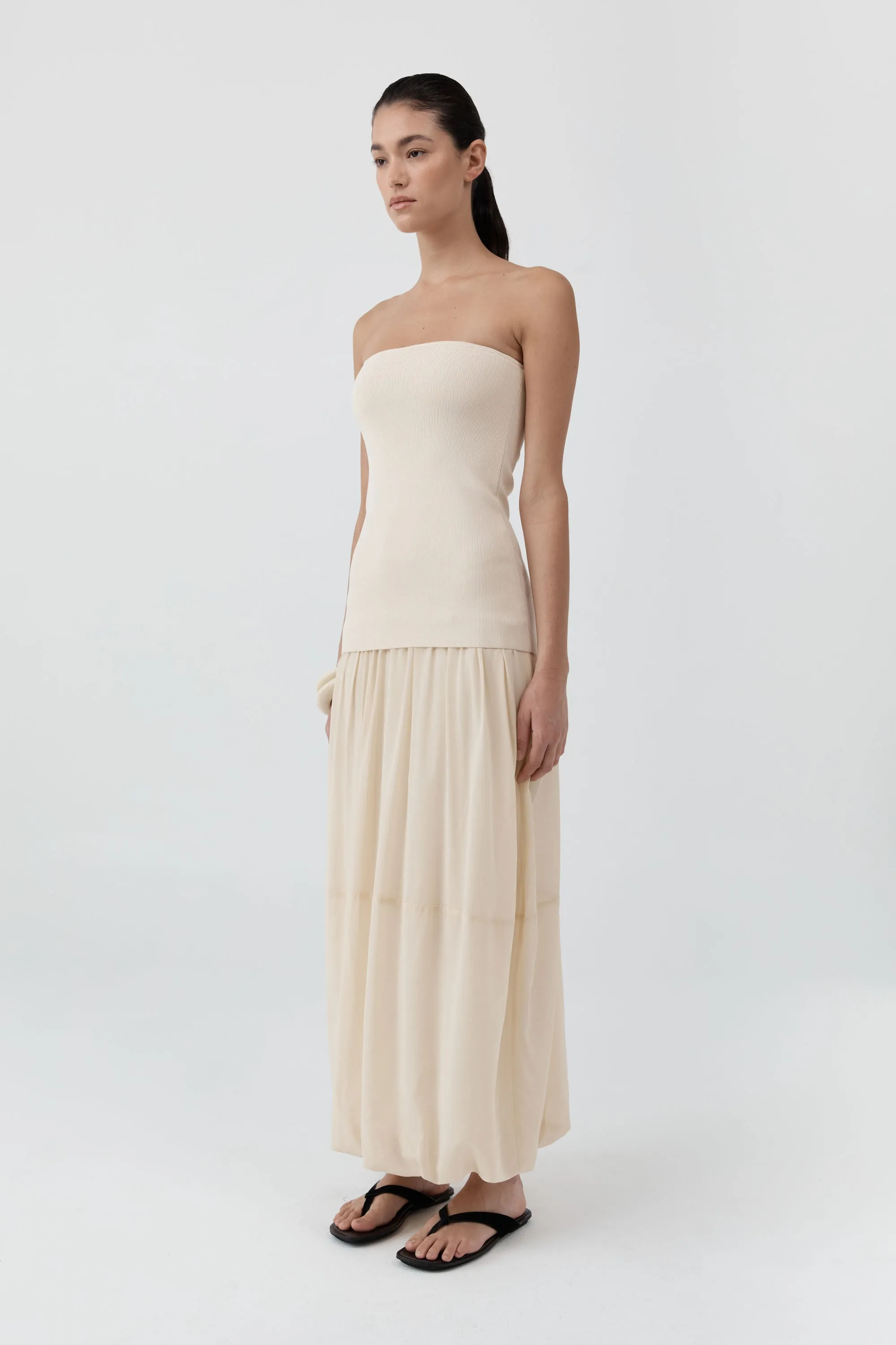 Strapless Balloon Hem Dress - Porcelain sold by St. Agni product image thumbnail 2