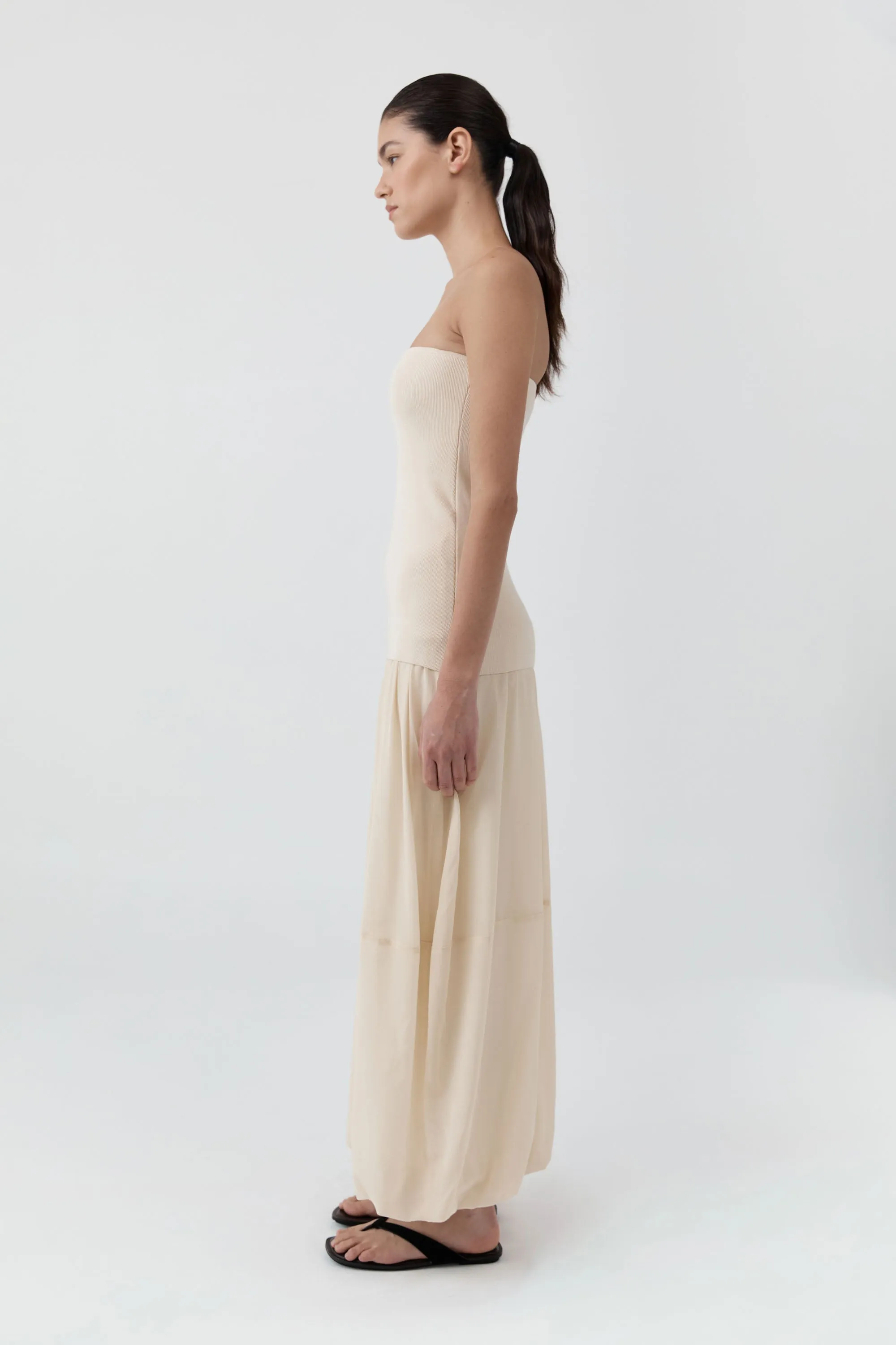 Strapless Balloon Hem Dress - Porcelain sold by St. Agni product image thumbnail 3