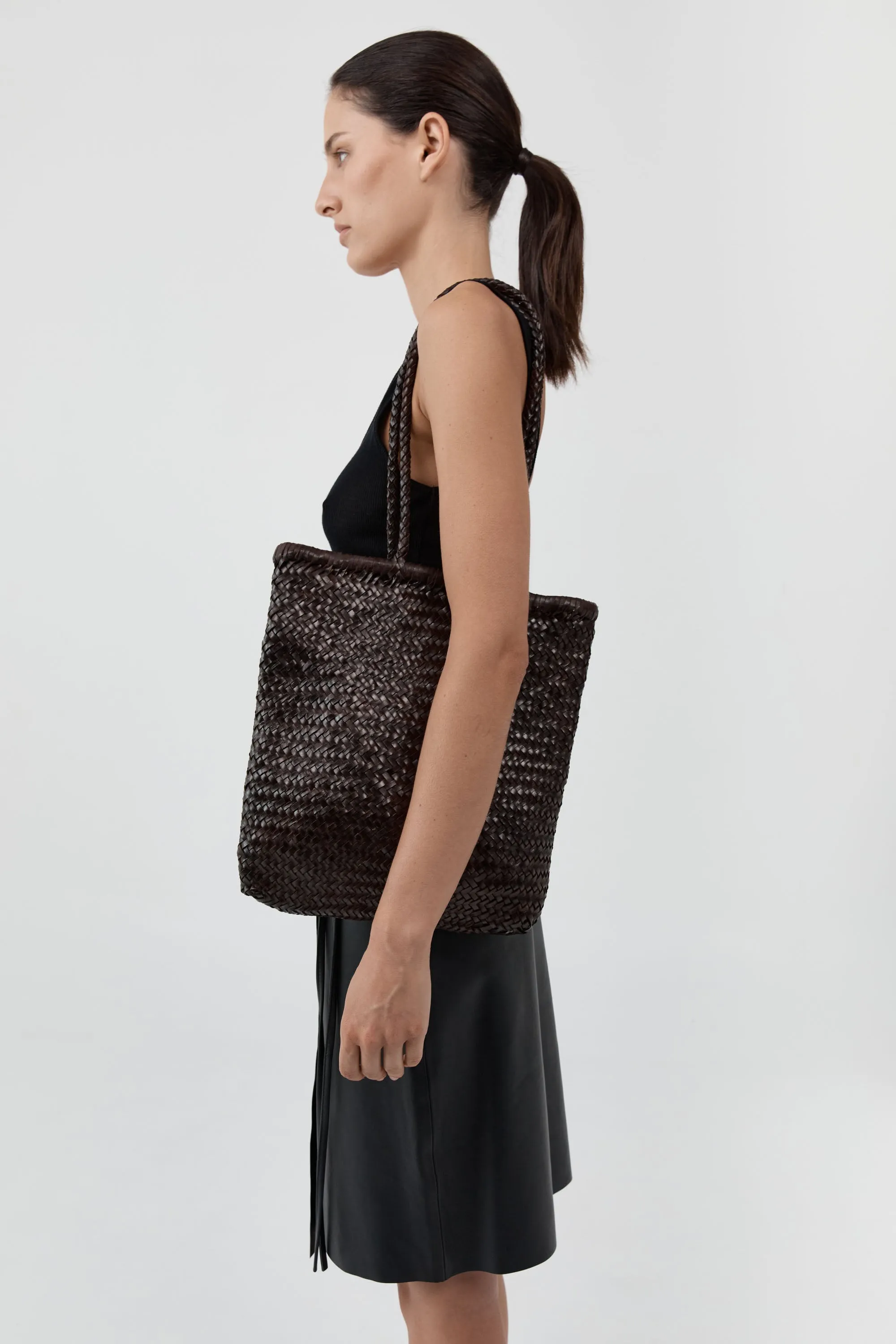 PRE-ORDER: Bagu Woven Tote - Chocolate sold by St. Agni product image thumbnail 3