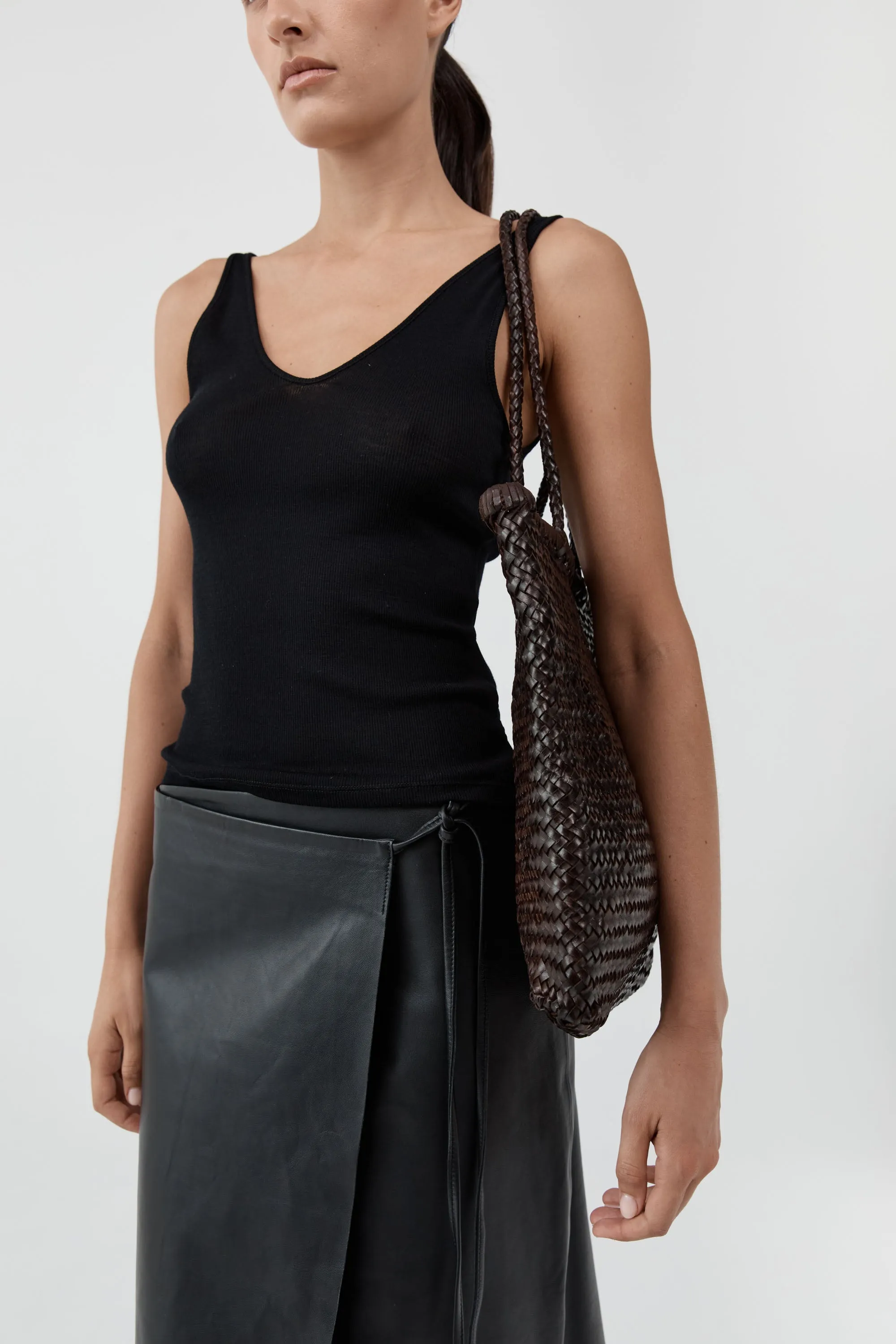 PRE-ORDER: Bagu Woven Tote - Chocolate sold by St. Agni product image thumbnail 5