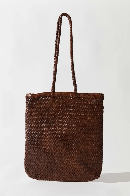PRE-ORDER: Bagu Woven Tote - Chestnut made by St. Agni