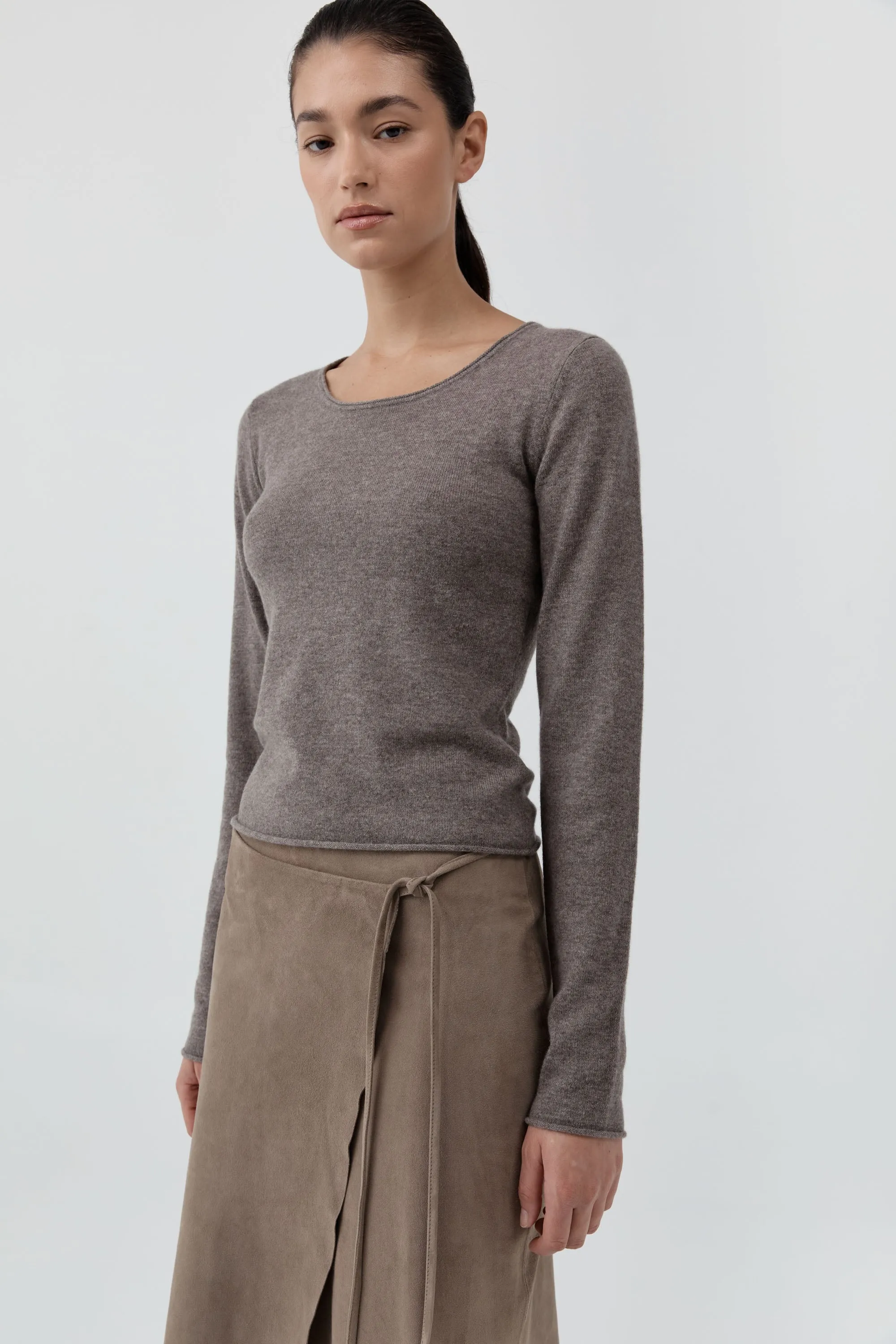 Fine Merino Wool Long Sleeve Top - Vapor sold by St. Agni product image thumbnail 5