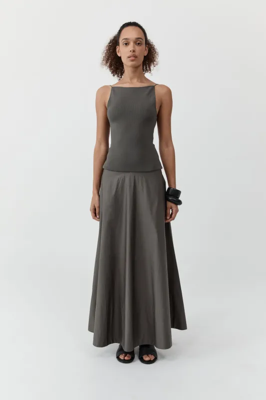 Backless Circle Hem Dress - Khaki made by St. Agni