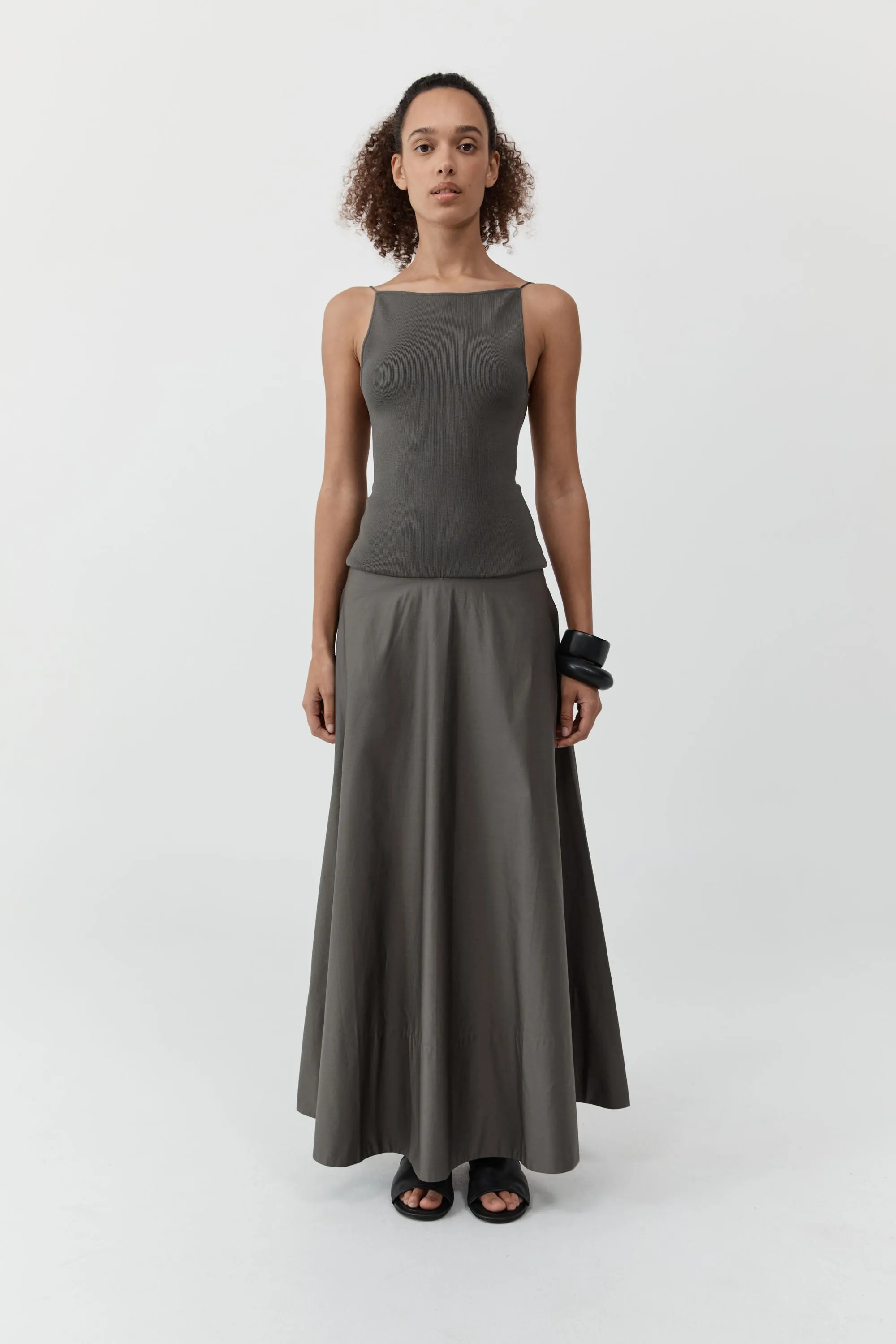 Backless Circle Hem Dress - Khaki sold by St. Agni