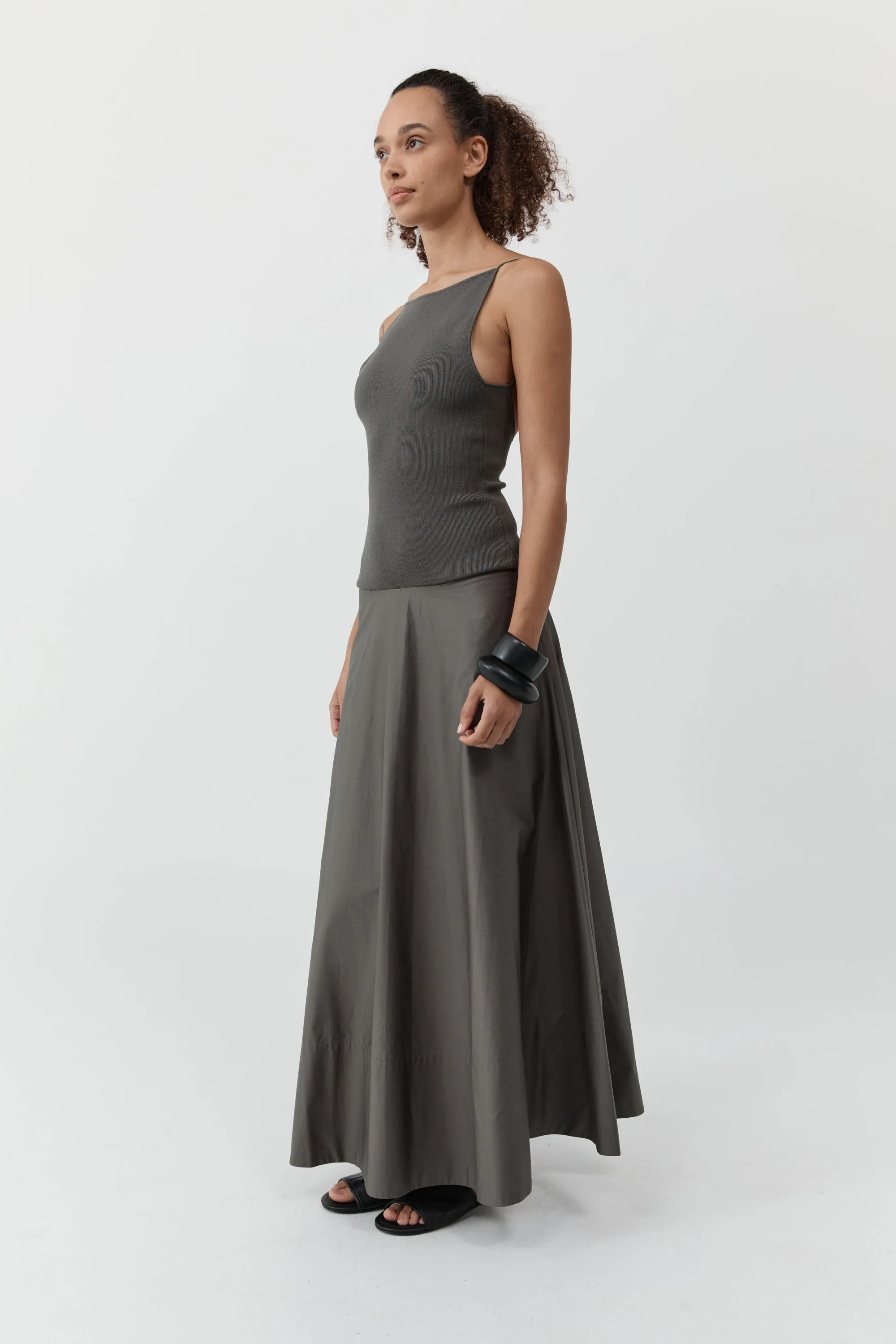 Backless Circle Hem Dress - Khaki sold by St. Agni product image thumbnail 3