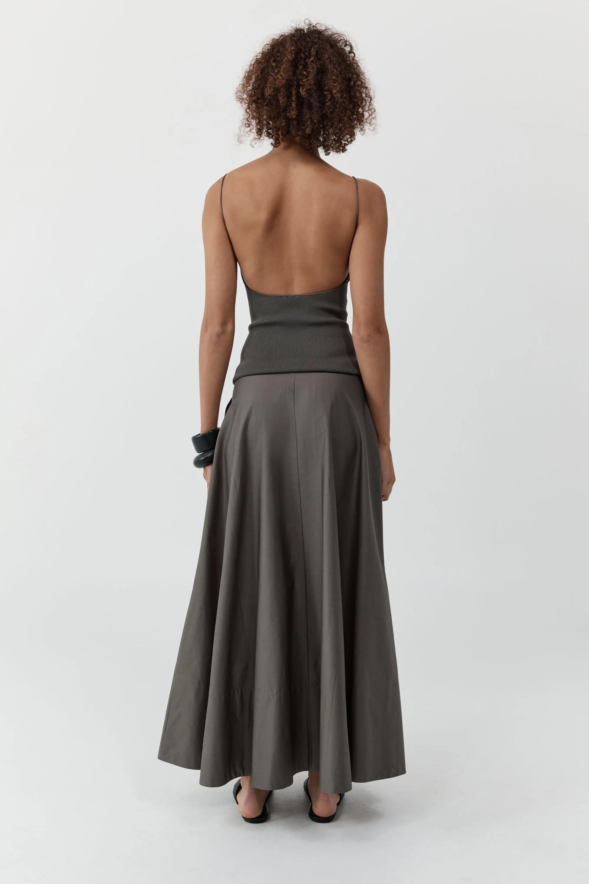 Backless Circle Hem Dress - Khaki sold by St. Agni product image thumbnail 2