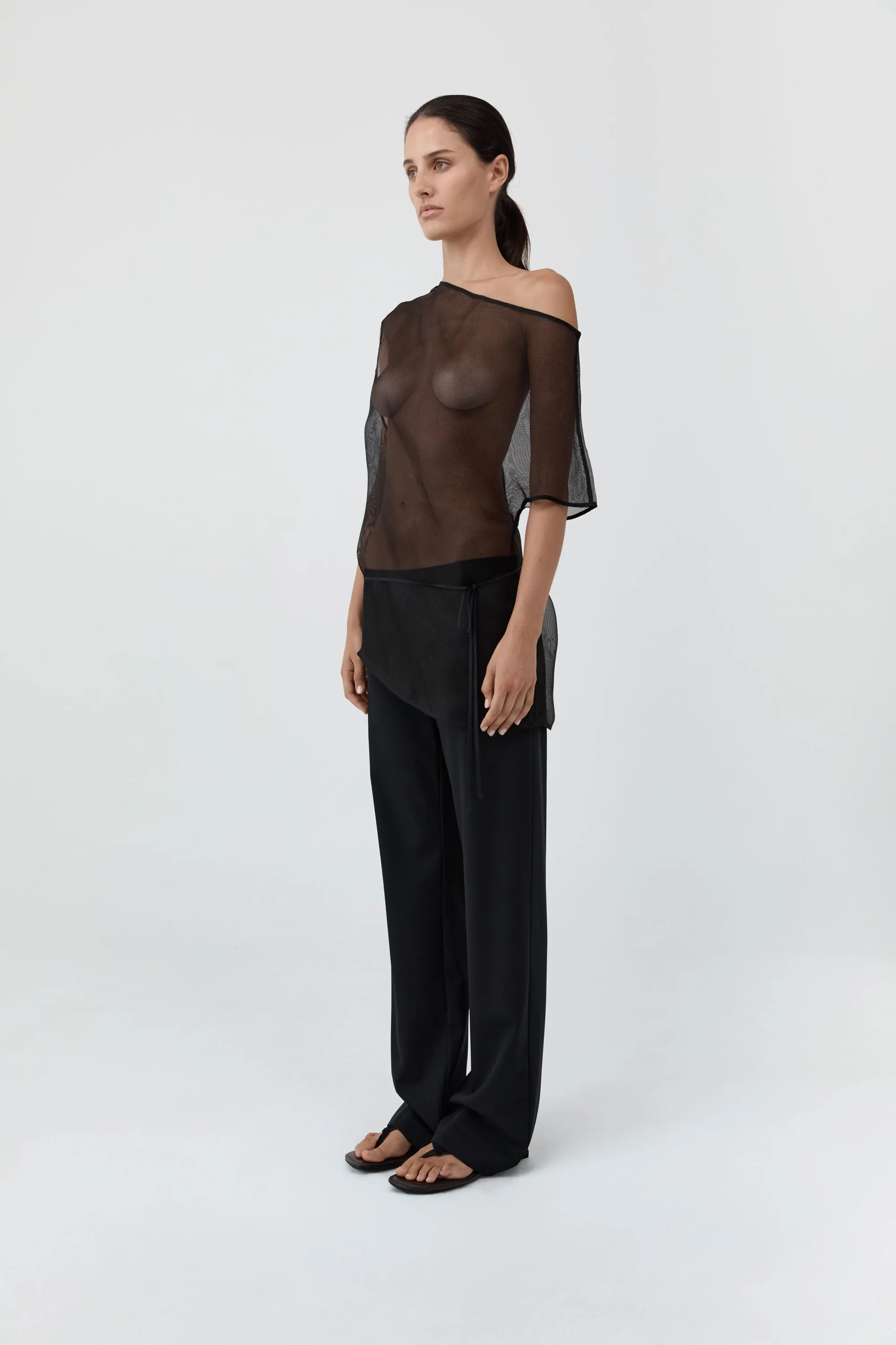 Silk Mesh Mini Dress - Black sold by St. Agni product image thumbnail 5