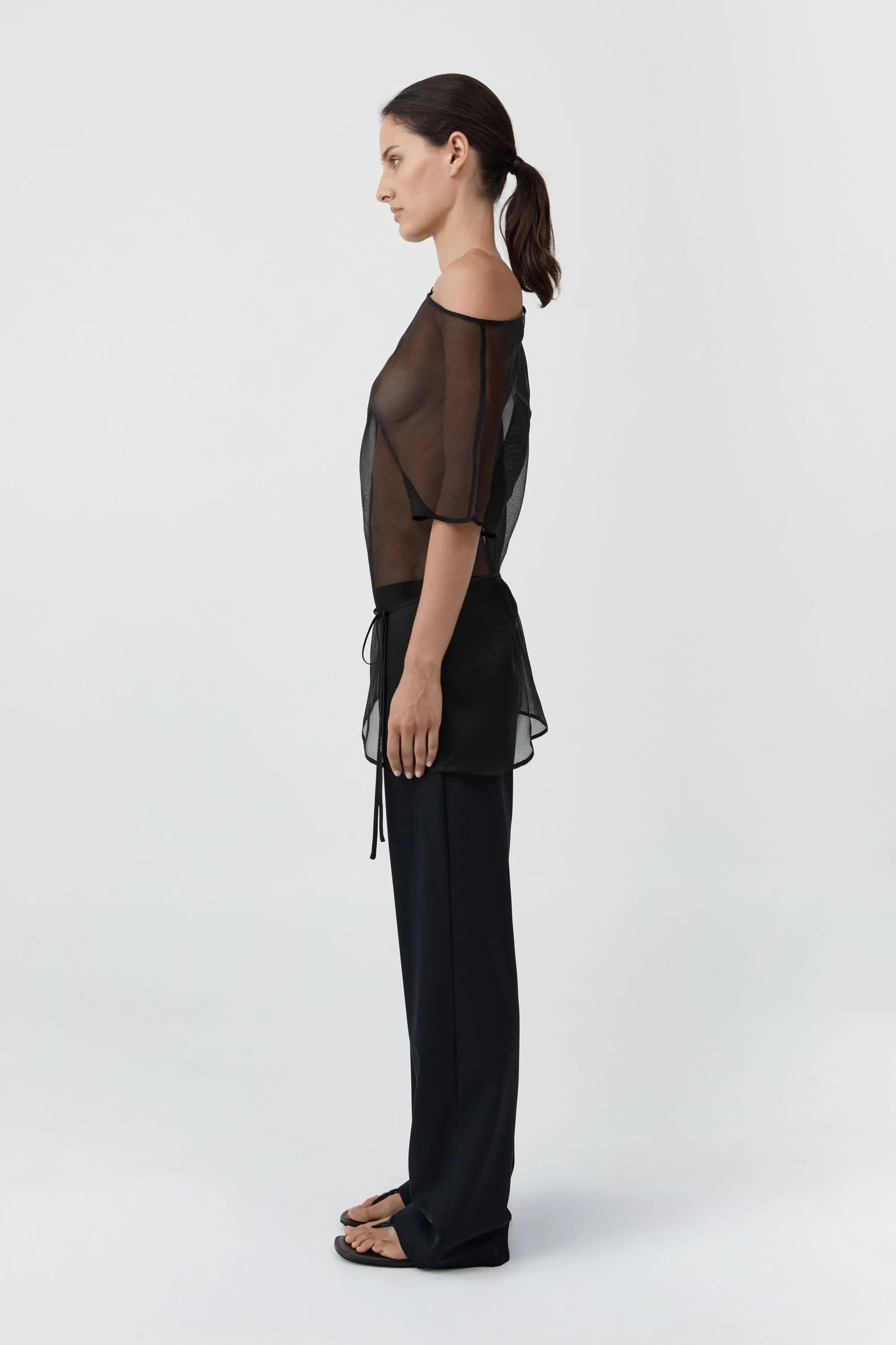 Silk Mesh Mini Dress - Black sold by St. Agni product image thumbnail 3