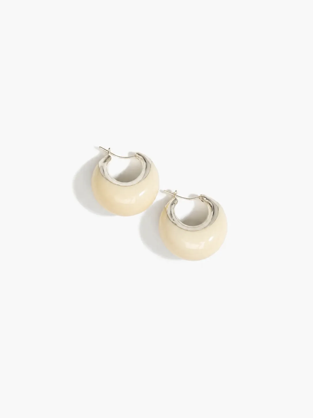 Large Crescent Earrings by Dinosaur Designs - Cream sold by St. Agni