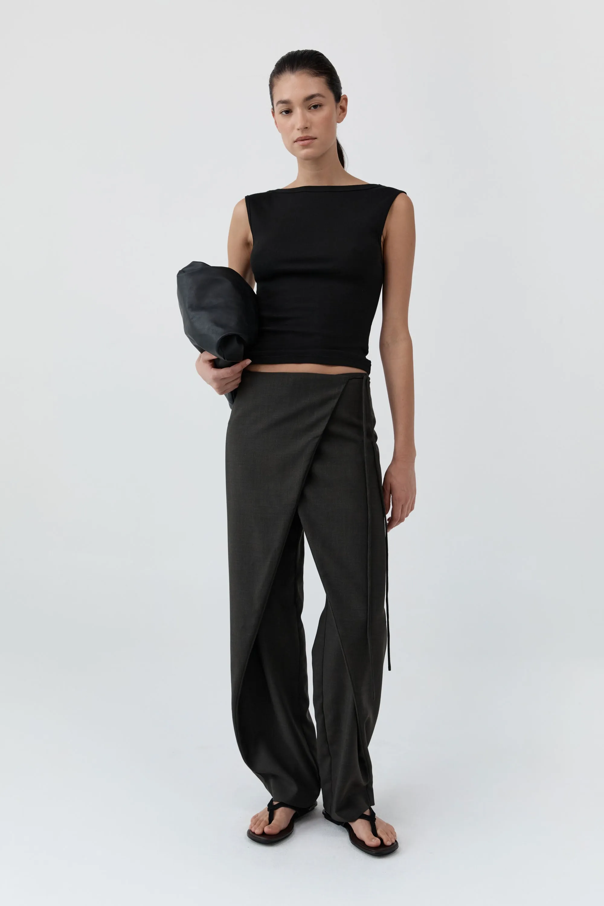 Wrap Rouleau Pants - Umber sold by St. Agni