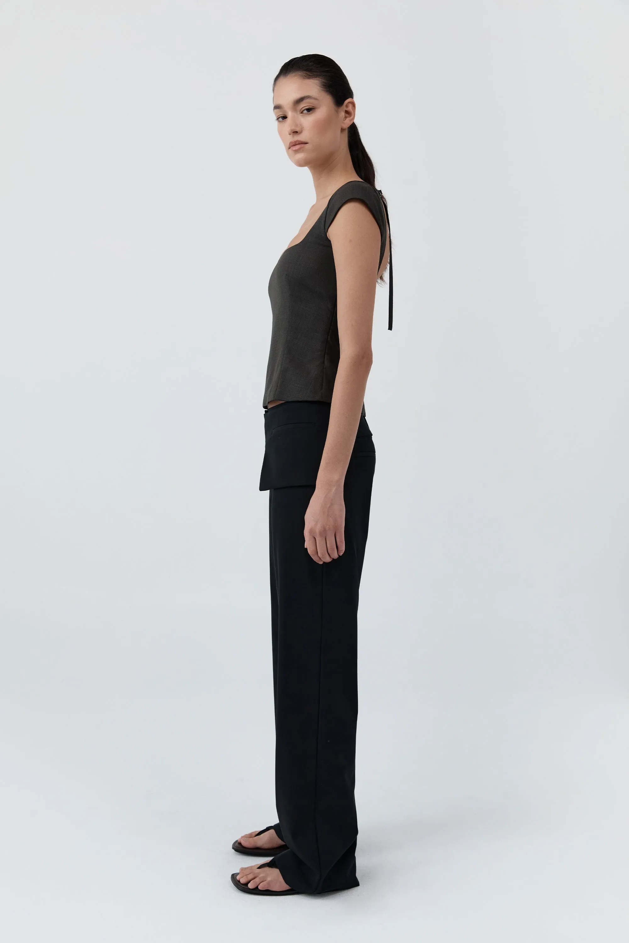 Wool Cap Sleeve Top - Umber sold by St. Agni product image thumbnail 3