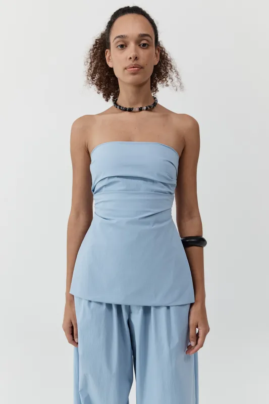Strapless Tie Back Top - Sky made by St. Agni