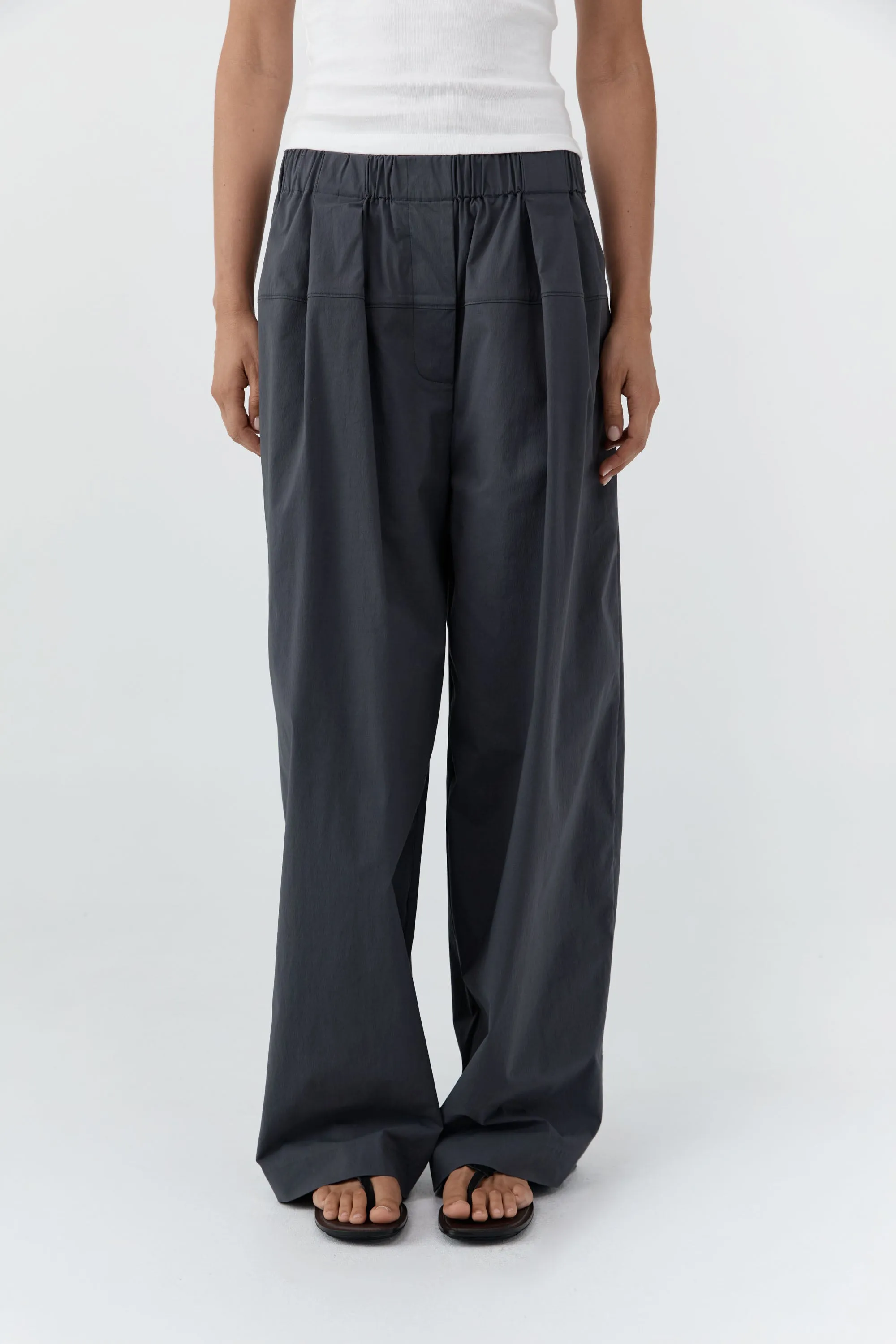 Relaxed Pleat Pants - Iron Glaze sold by St. Agni product image thumbnail 2