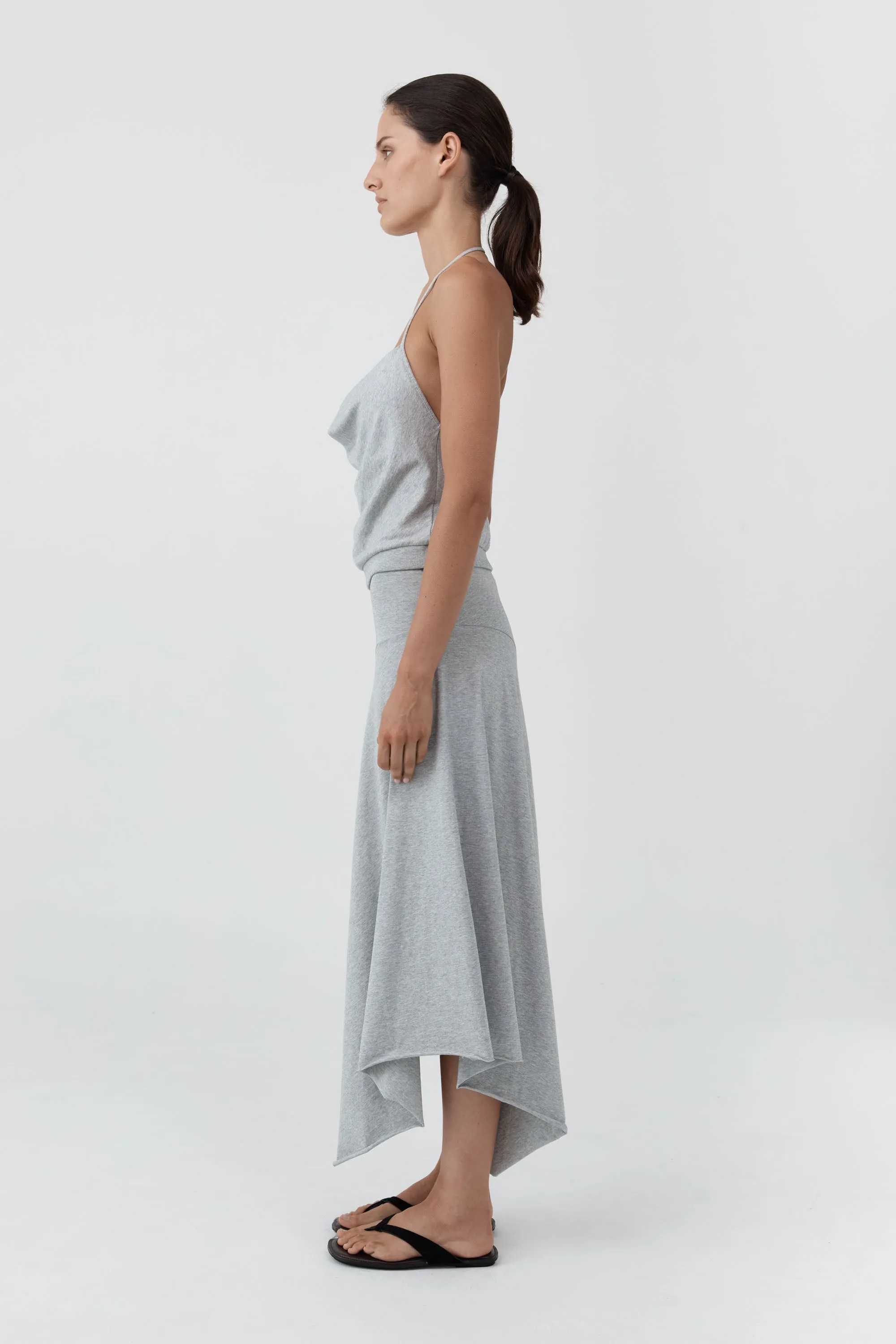 Asymm Drape Skirt - Light Grey Marle sold by St. Agni product image thumbnail 3
