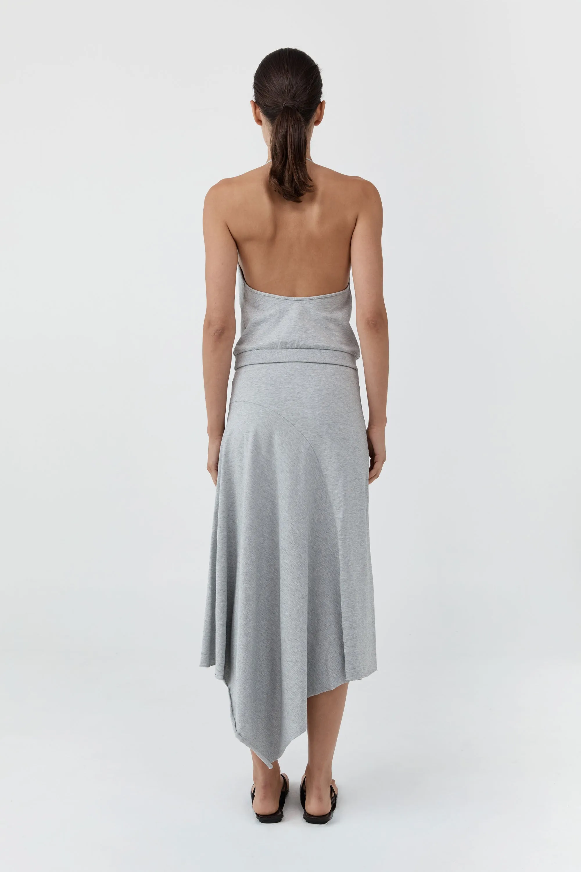 Asymm Drape Skirt - Light Grey Marle sold by St. Agni product image thumbnail 4