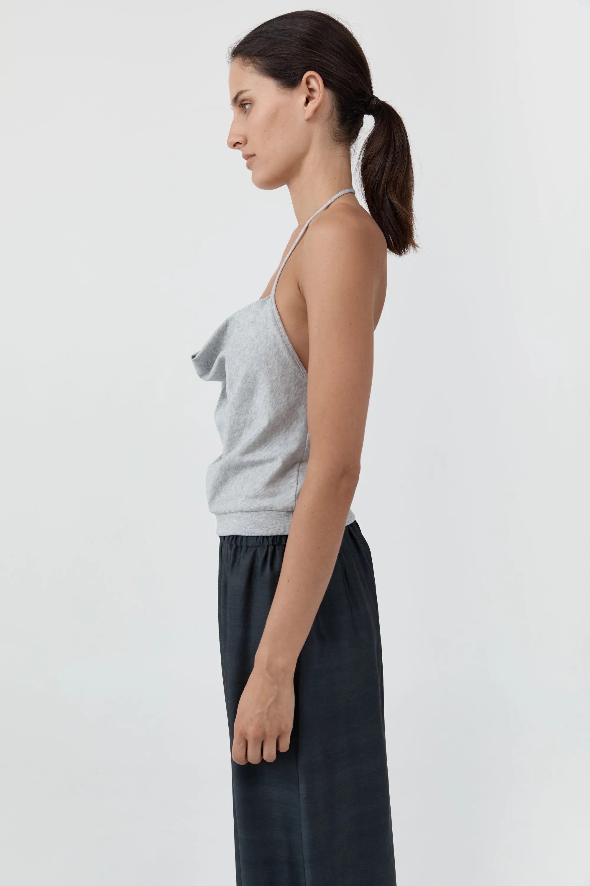 Cotton Jersey Halter Top - Light Grey Marle sold by St. Agni product image thumbnail 3