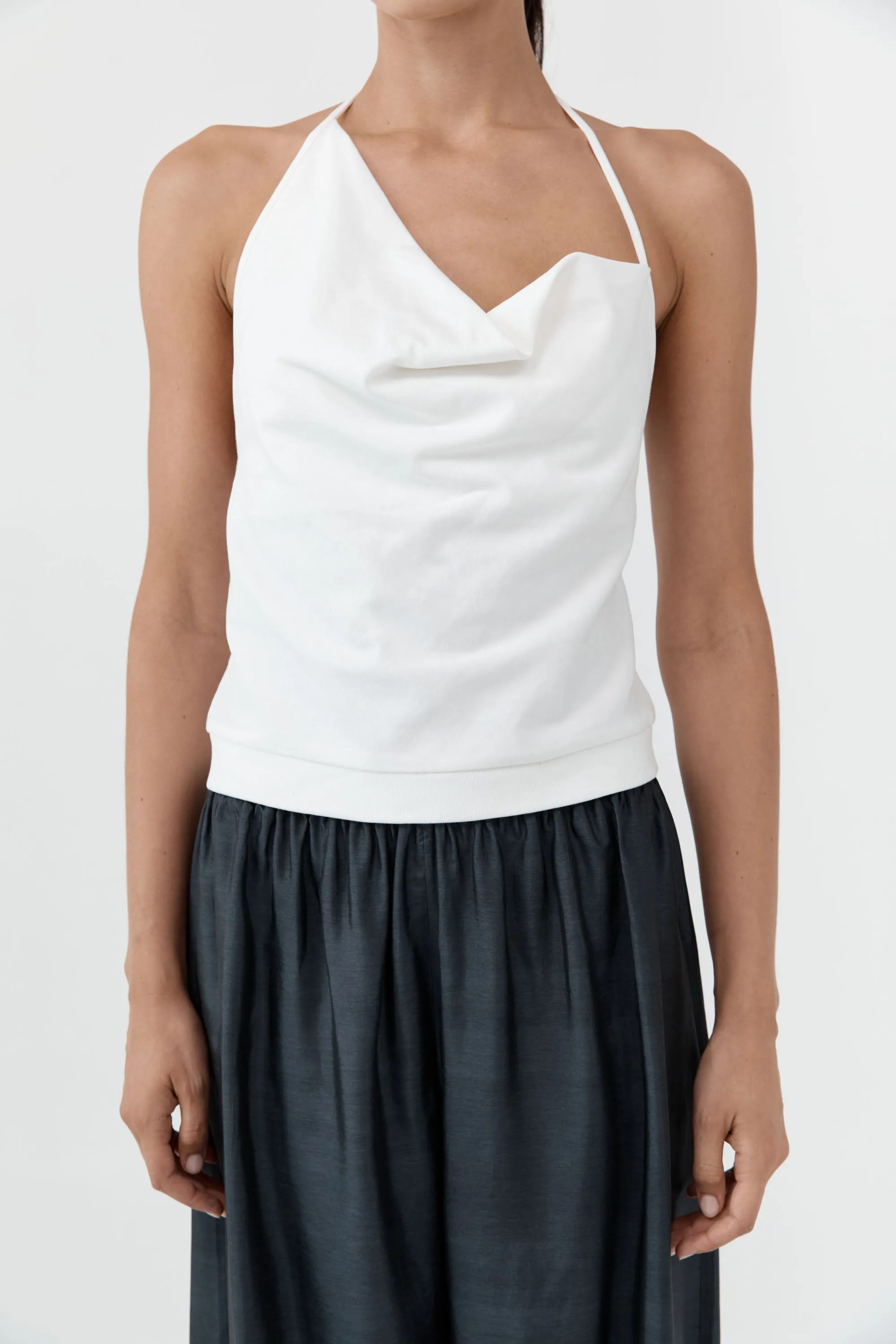 Cotton Jersey Halter Top - Off White sold by St. Agni product image thumbnail 2