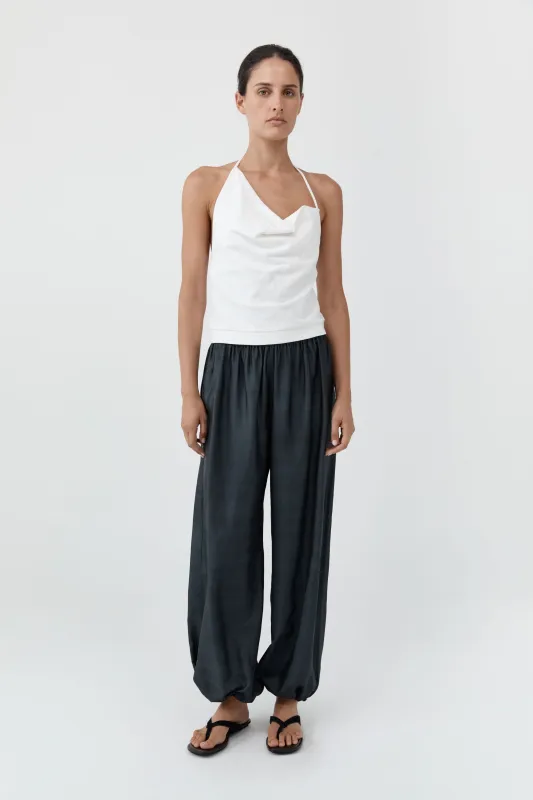Cotton Jersey Halter Top - Off White made by St. Agni
