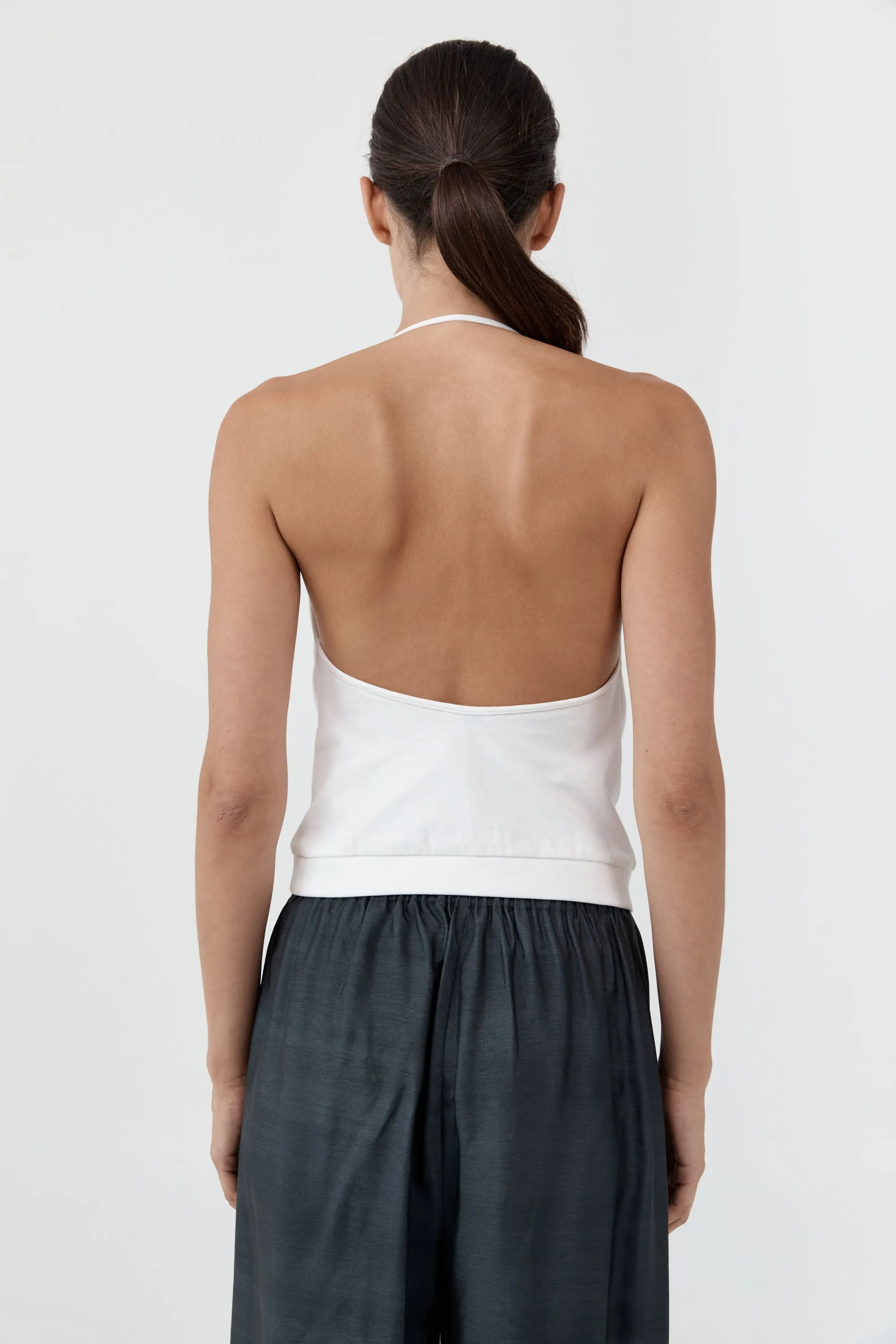 Cotton Jersey Halter Top - Off White sold by St. Agni product image thumbnail 4