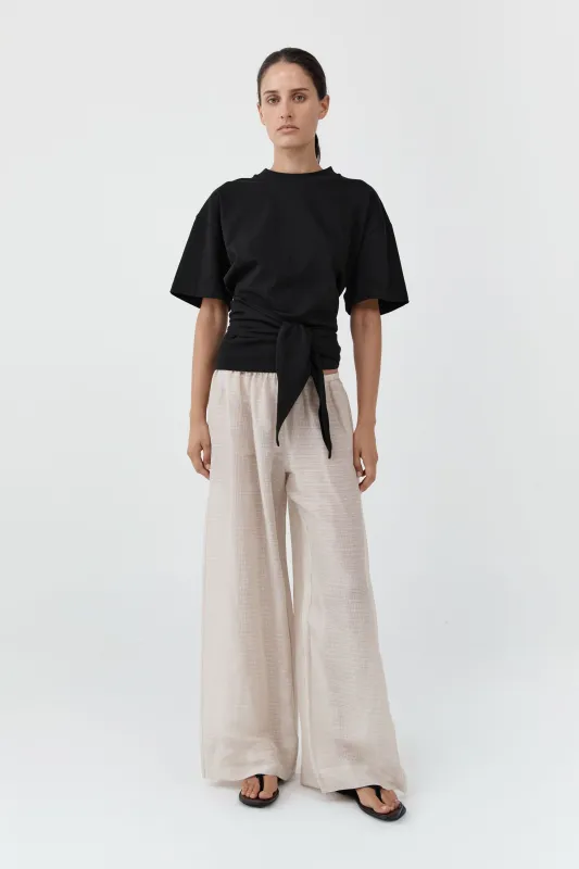 Cotton Jersey Split Back Tee - Black made by St. Agni