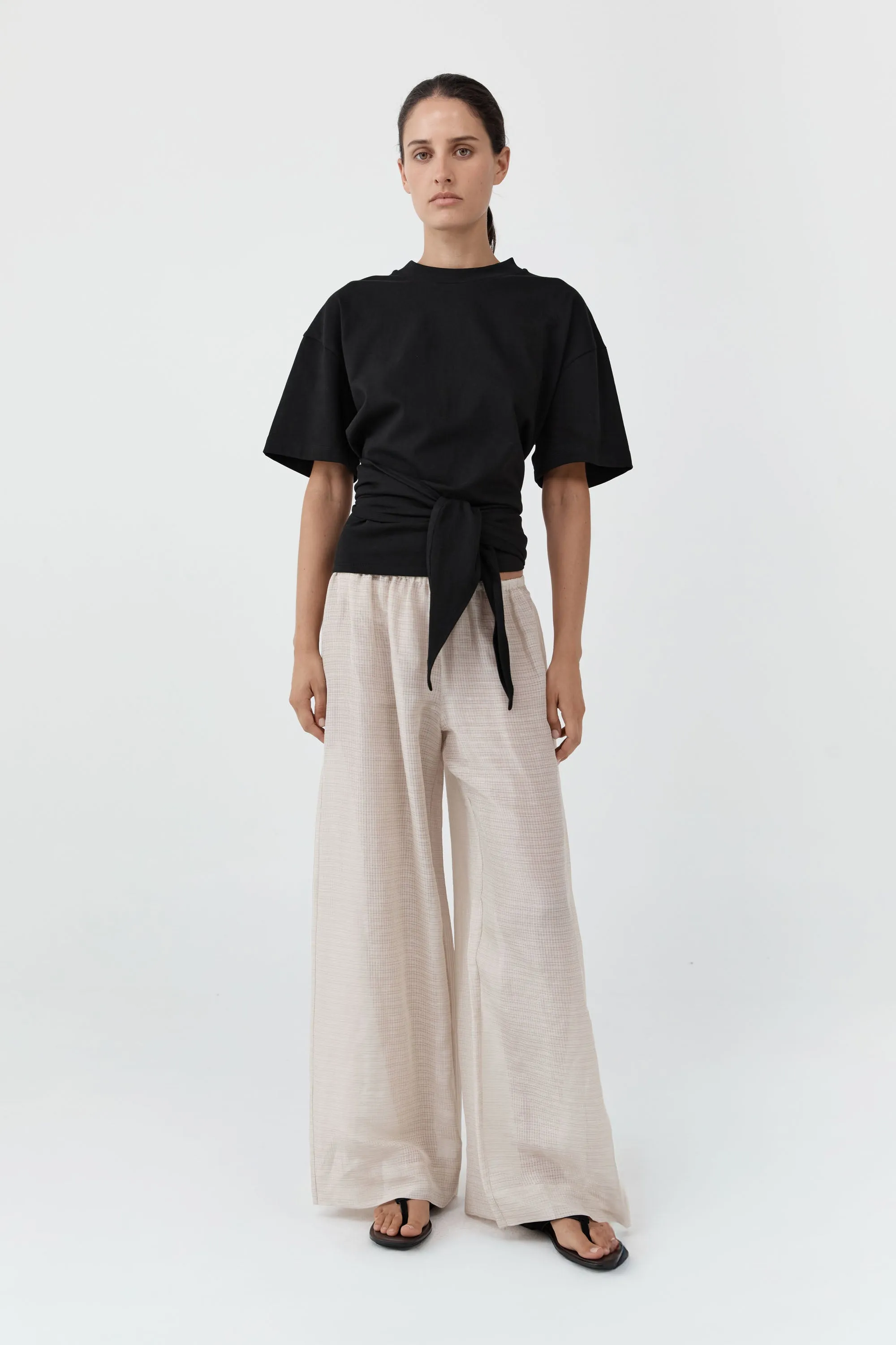 Cotton Jersey Split Back Tee - Black sold by St. Agni