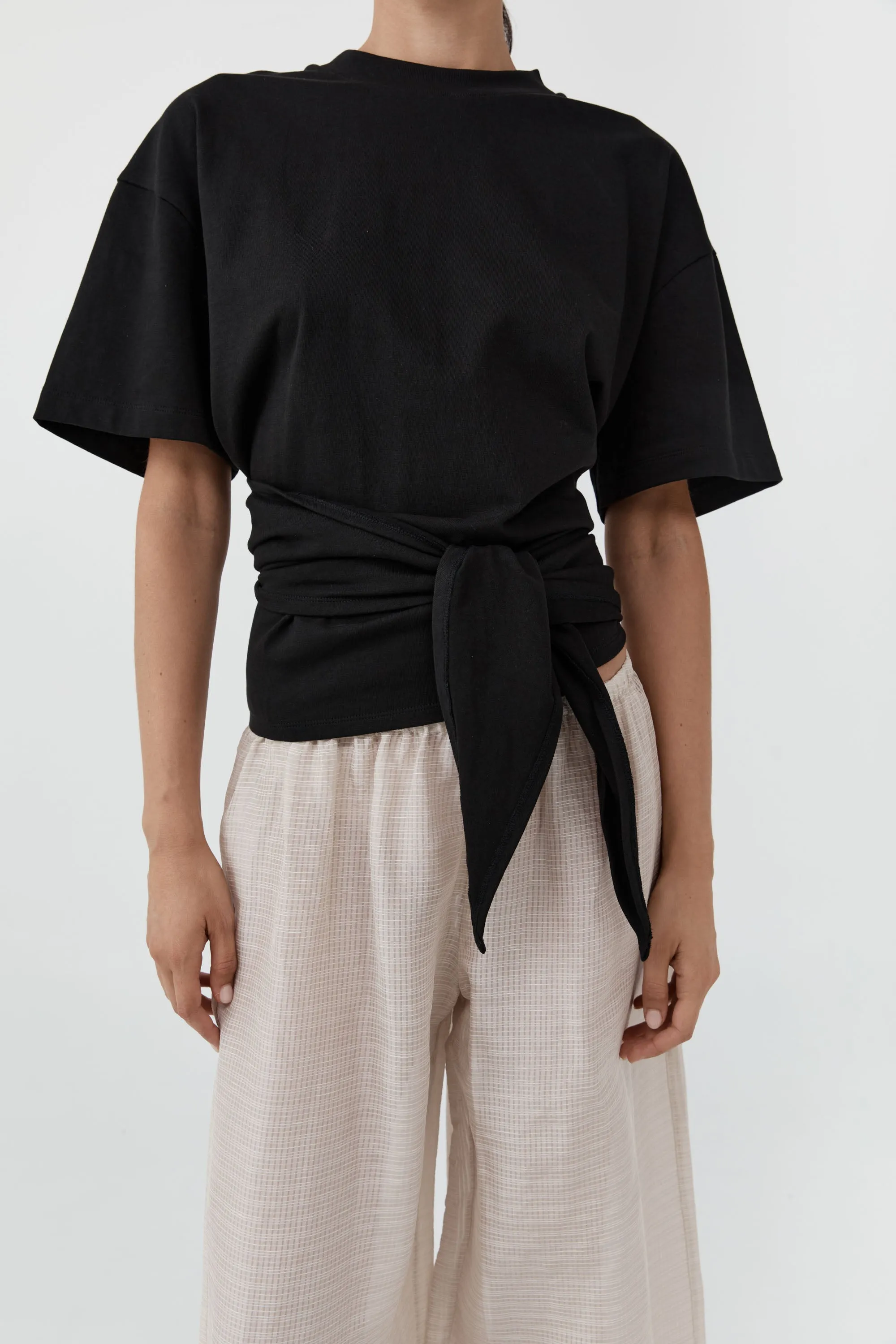 Cotton Jersey Split Back Tee - Black sold by St. Agni product image thumbnail 2