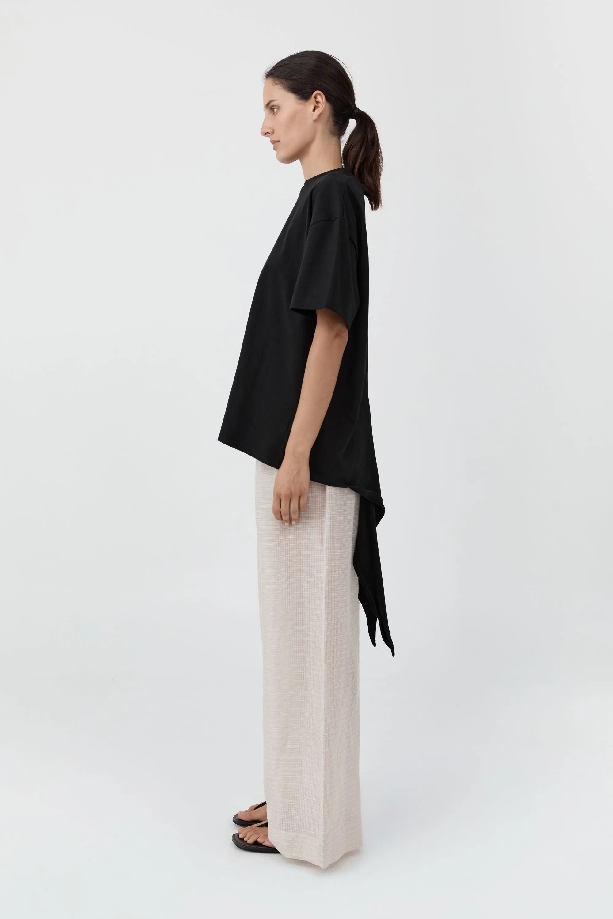Cotton Jersey Split Back Tee - Black sold by St. Agni product image thumbnail 3