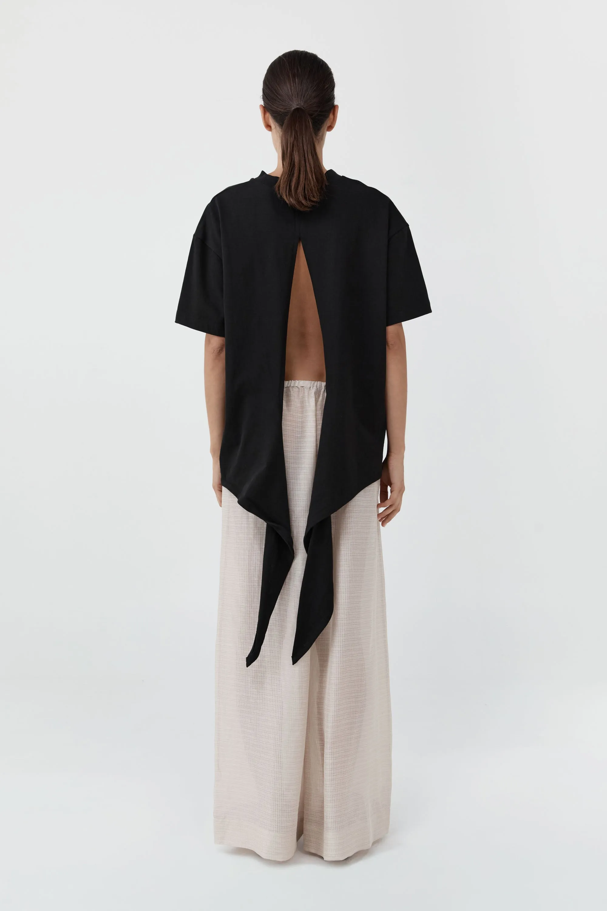 Cotton Jersey Split Back Tee - Black sold by St. Agni product image thumbnail 4