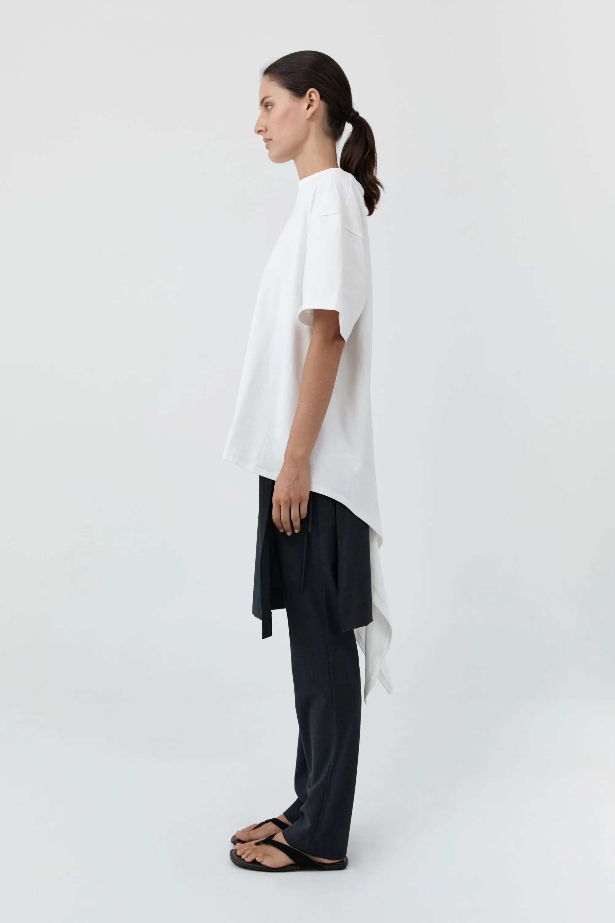 Cotton Jersey Split Back Tee - Off White sold by St. Agni product image thumbnail 3