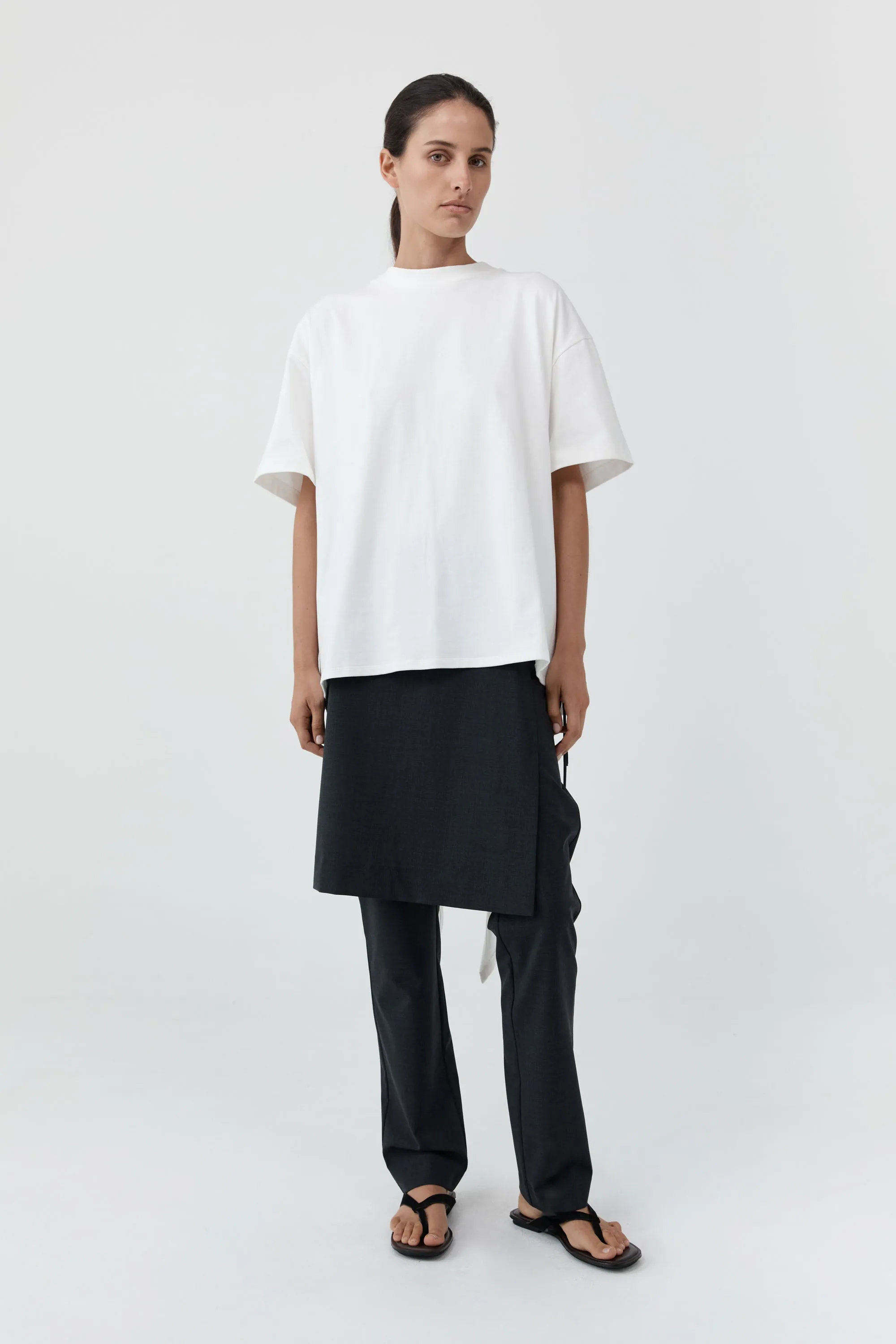 Cotton Jersey Split Back Tee - Off White sold by St. Agni product image thumbnail 2